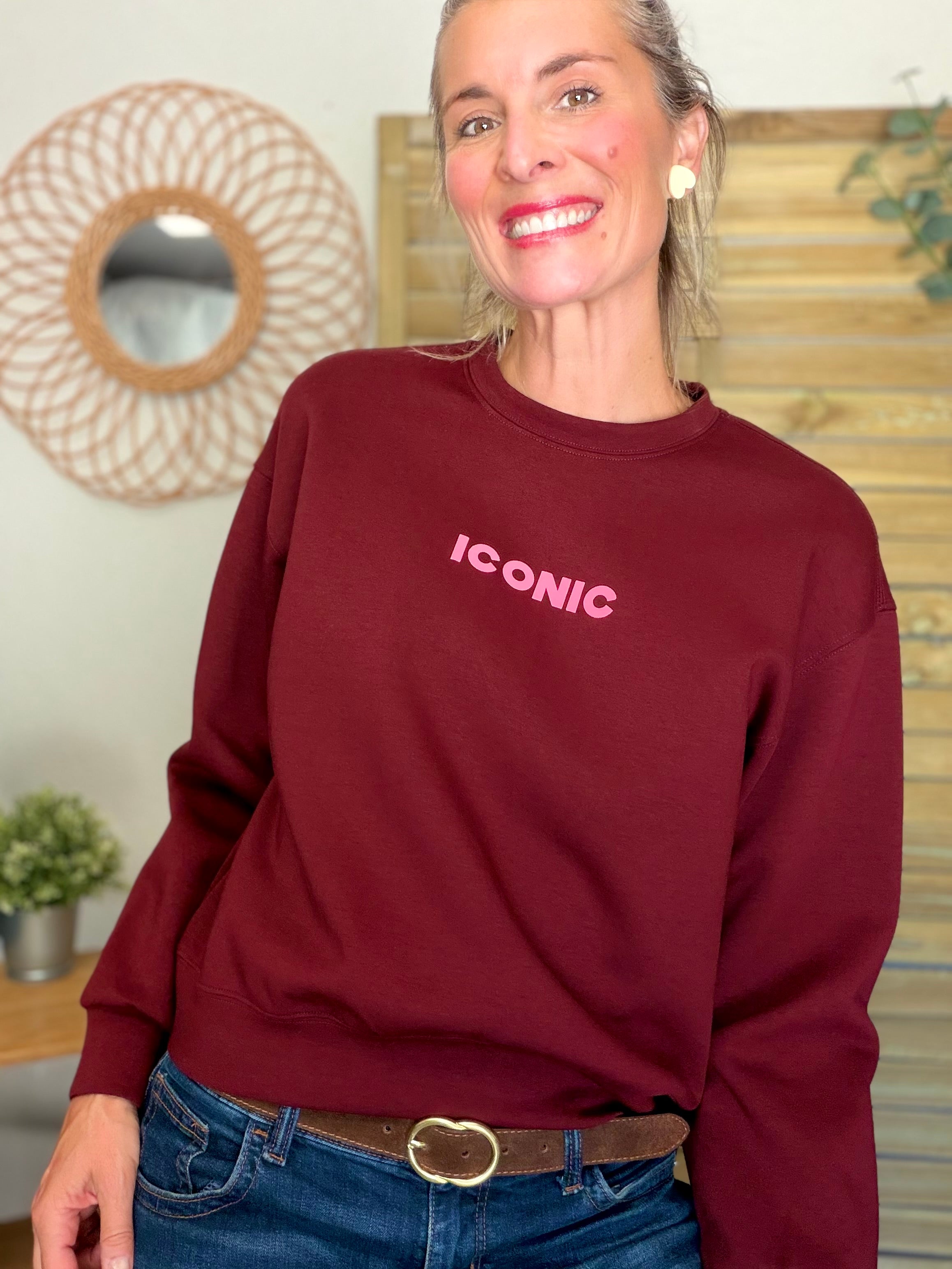Sweat ICONIC ultra doux OMBLINE - Bordeaux