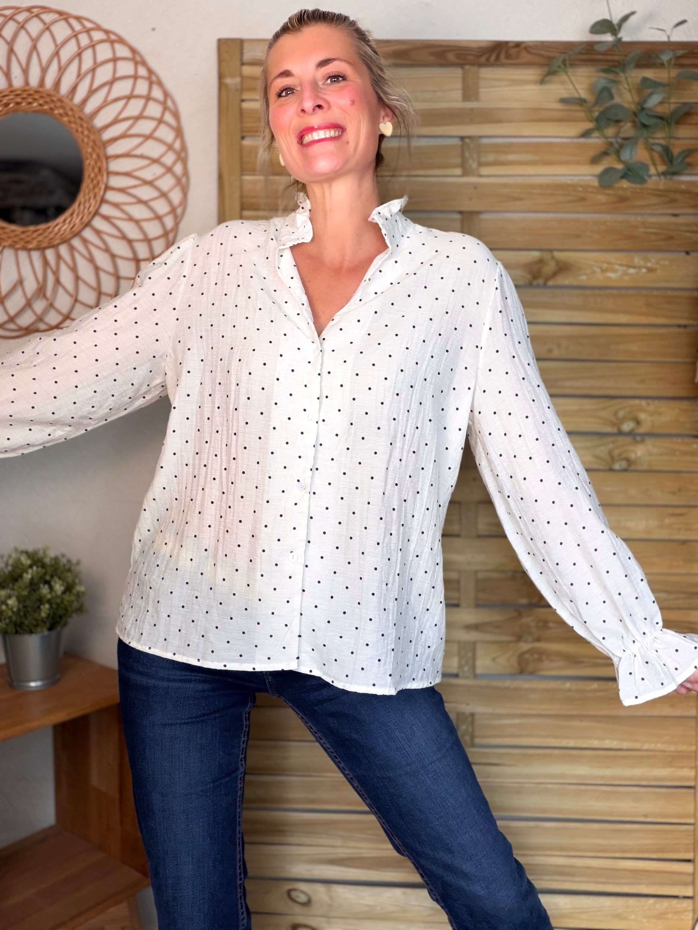 ⚡️ARRIVAGE - Blouse écrue à pois MAËLYS