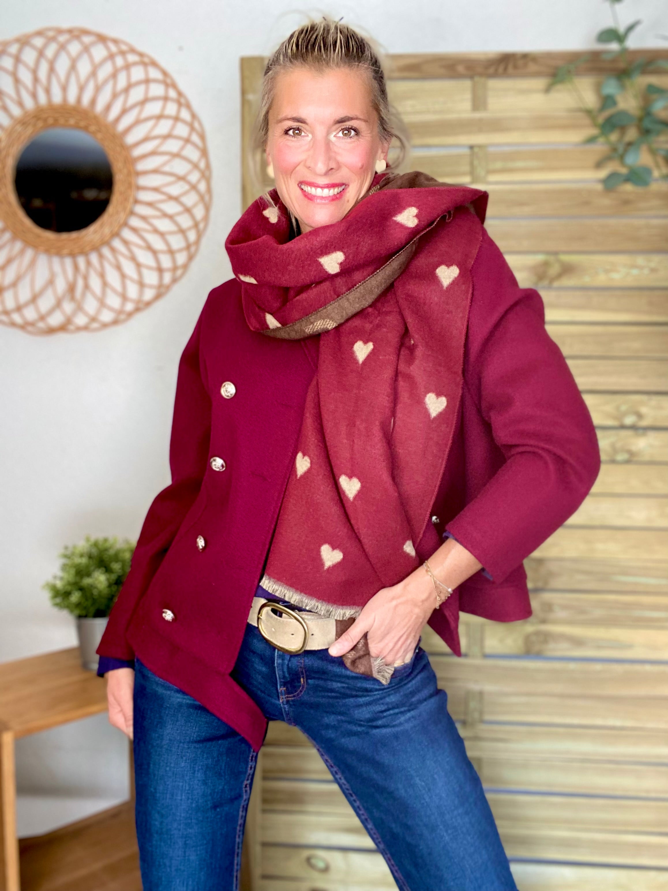 Veste caban légère JACK - Bordeaux rosé