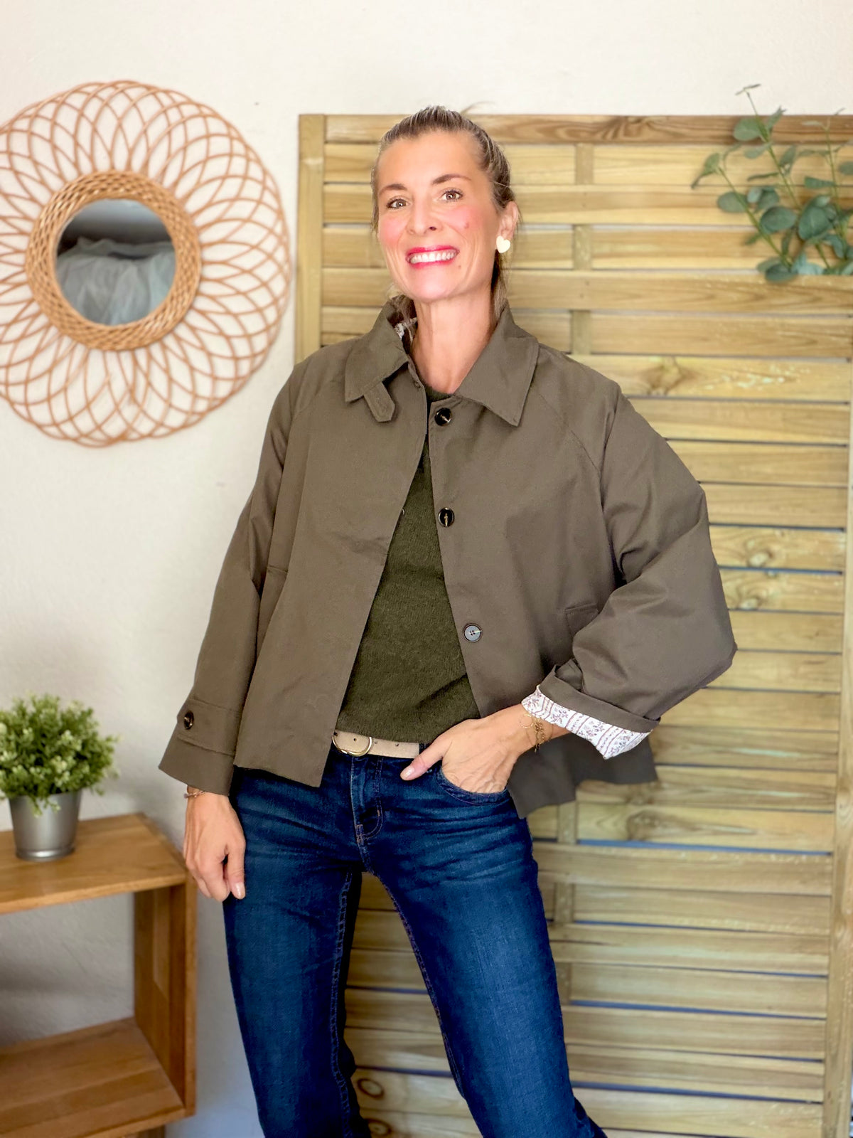 Pull laine et alpaga PEGGY - Kaki
