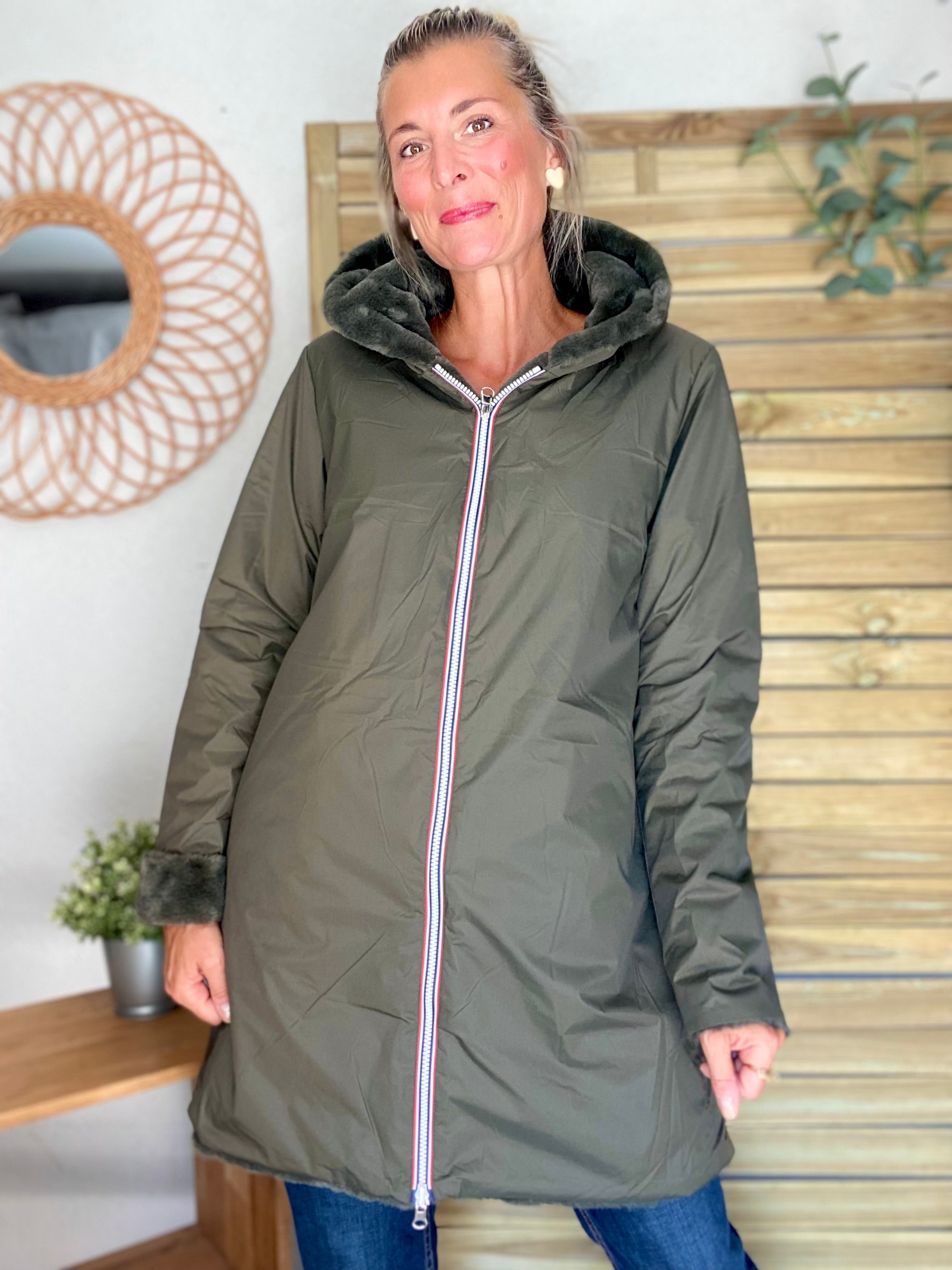 Parka Imperméable réversible fourrée Kaki / Kaki ALIX - LAURA JO