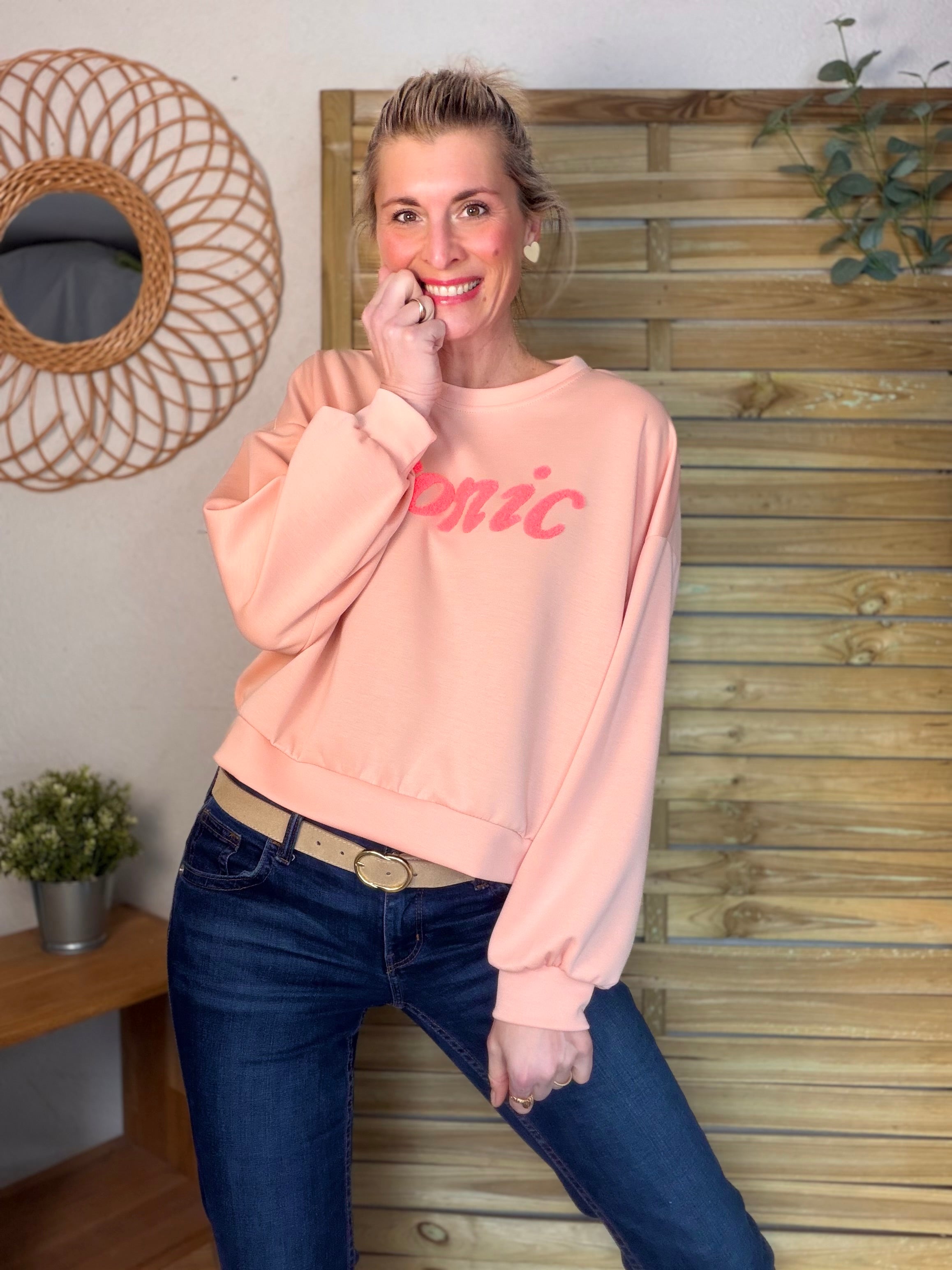 Sweat doux Iconic  - LAURINE Saumon/Rose