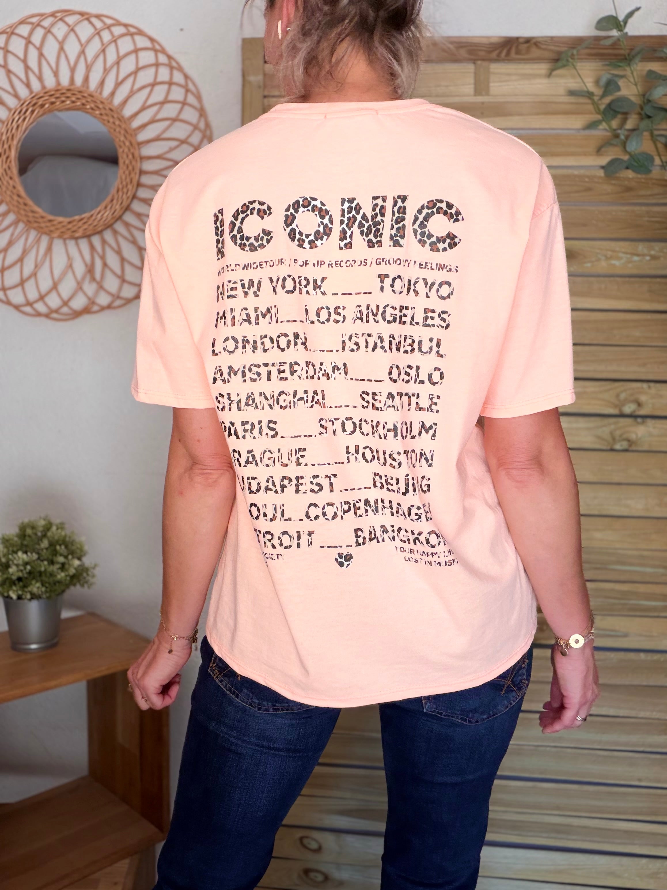 Tee shirt ICONIC Léo LÉONA Saumon