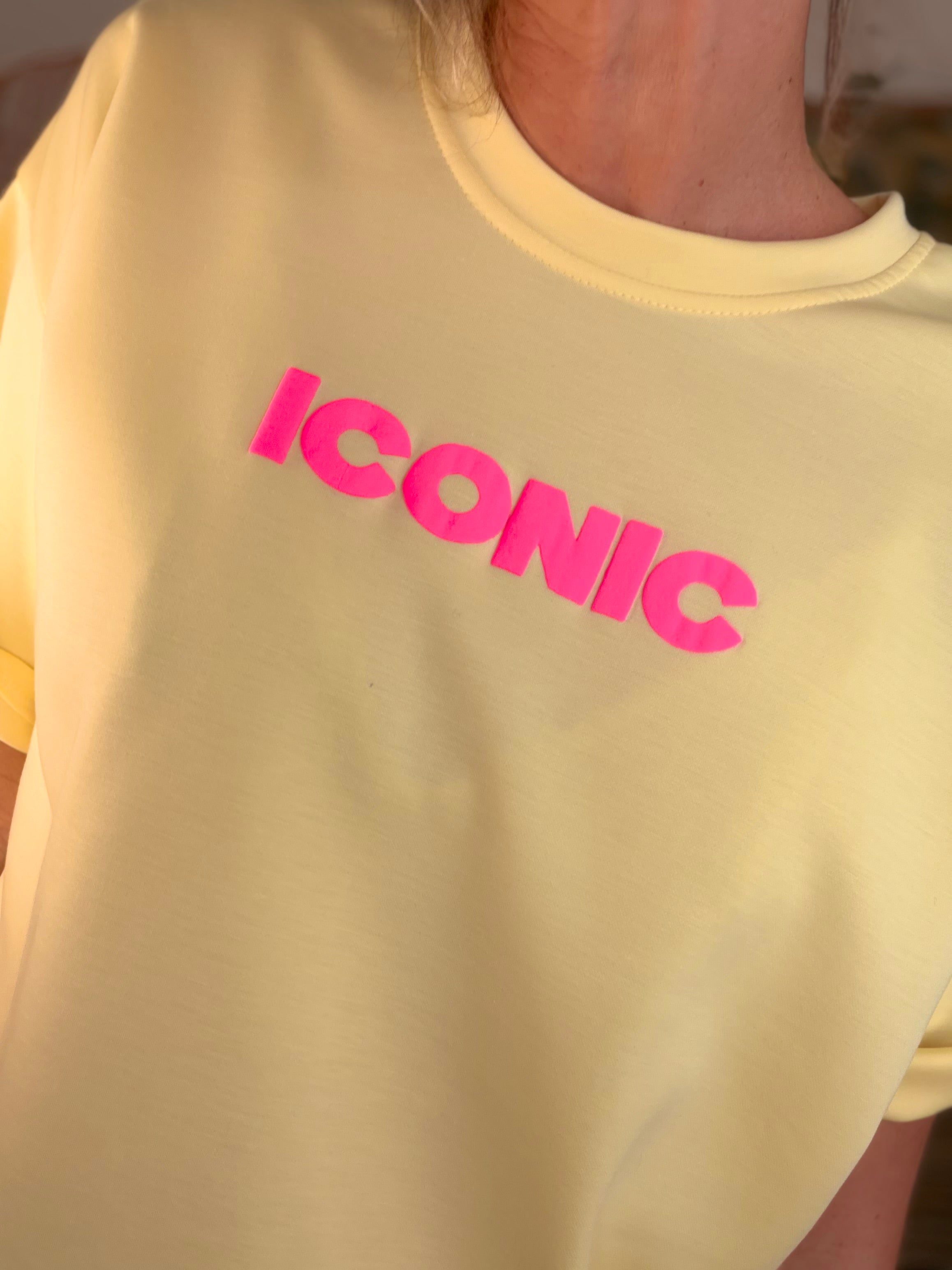 Tee shirt ICONIC matière sweat - THÉA Jaune