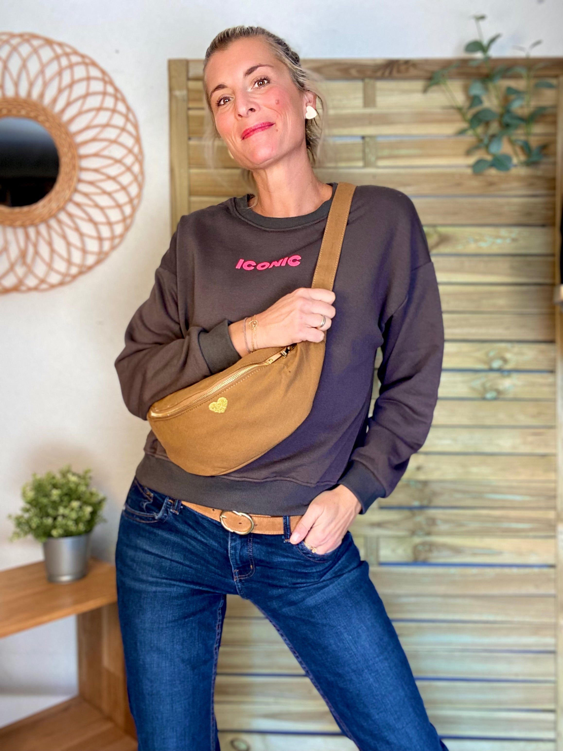 Sweat ICONIC COLINE - Chocolat