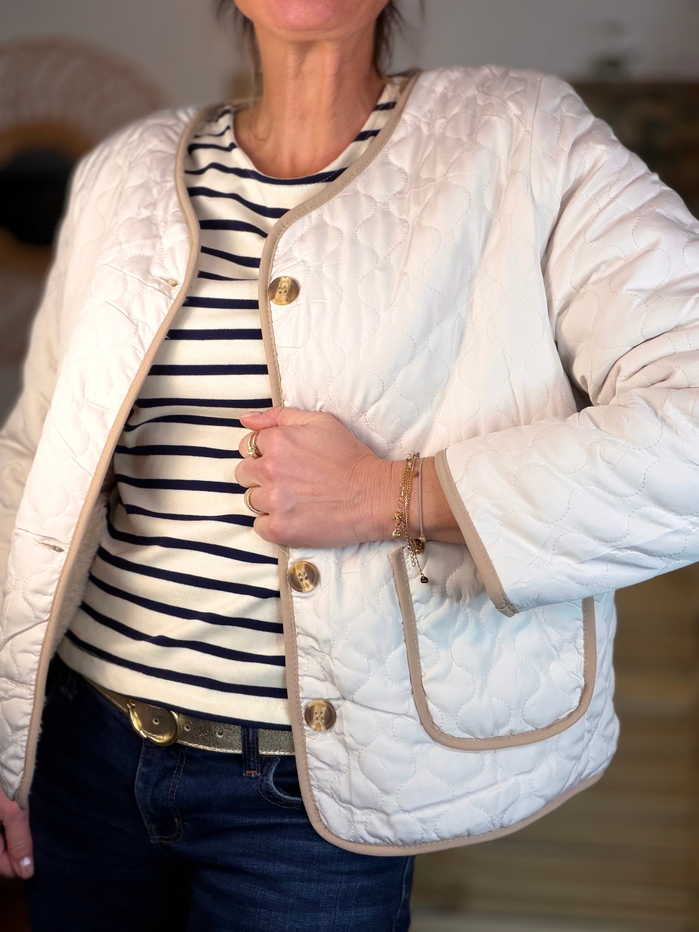 ⚡️ ARRIVAGE - Veste matelassée réversible Sherpa NOÉMIE Beige