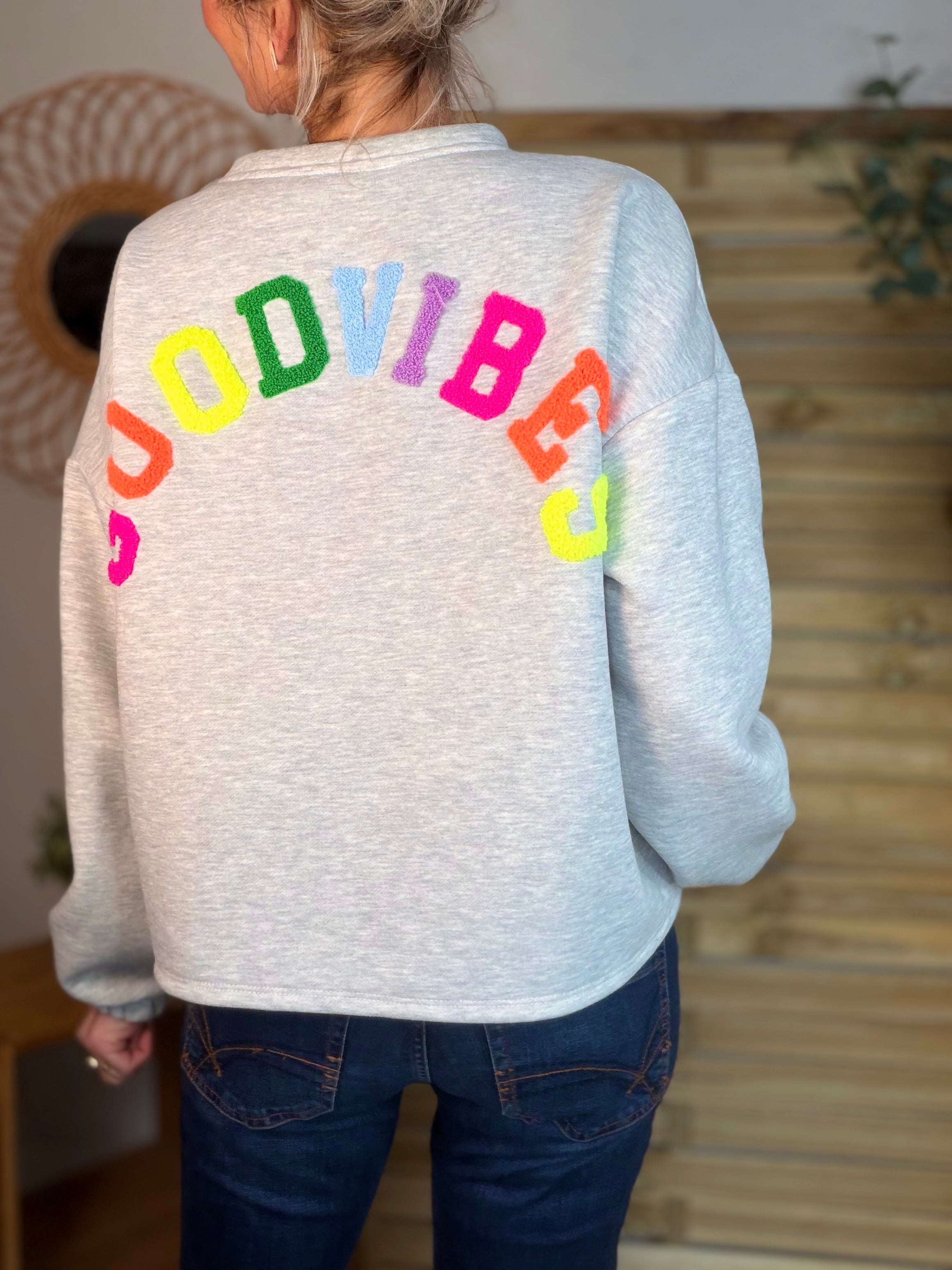 Sweat molleton oversized GOOD VIBES - MIKA