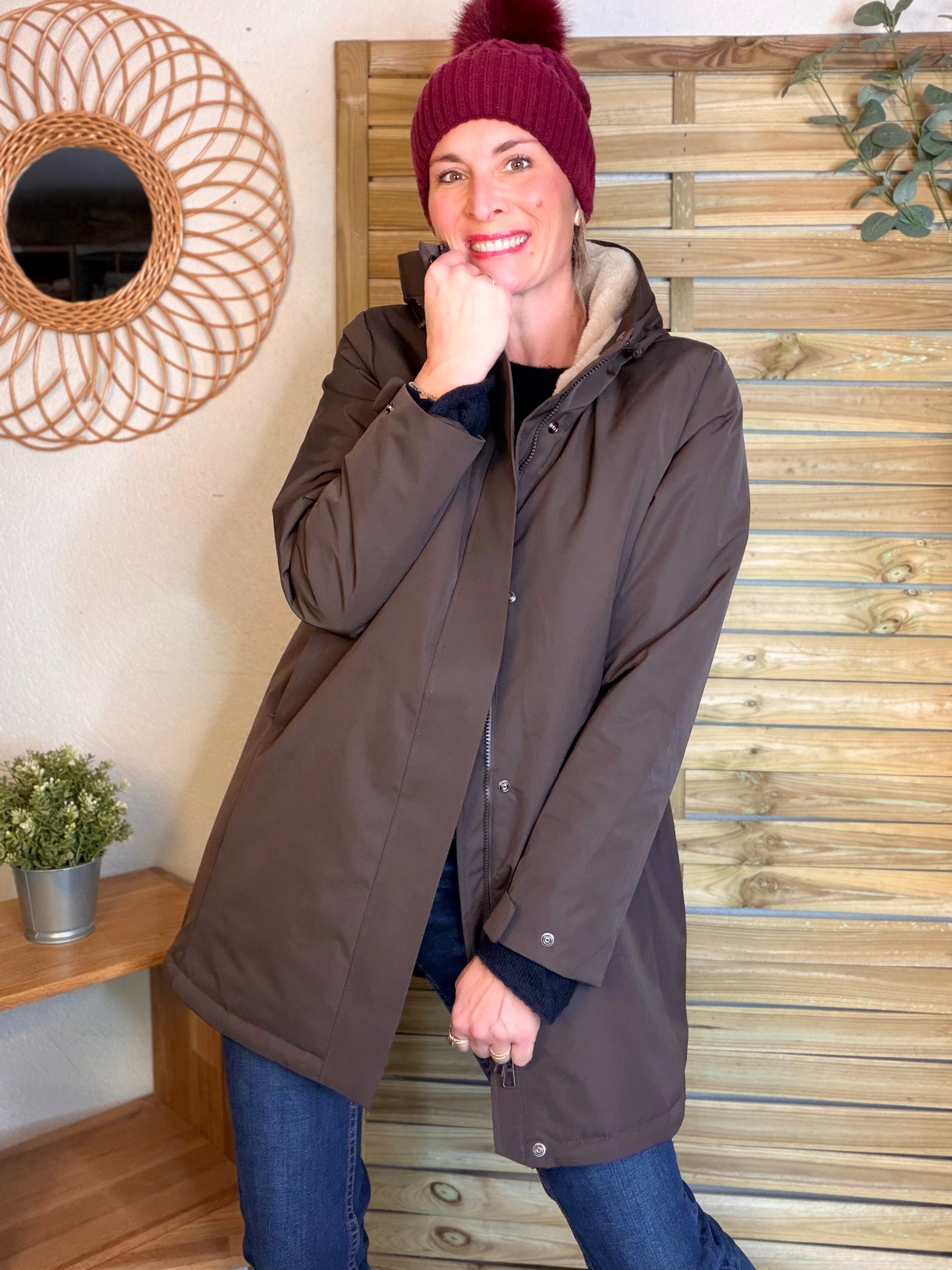 Bonnet torsadé en laine avec pompon JULES