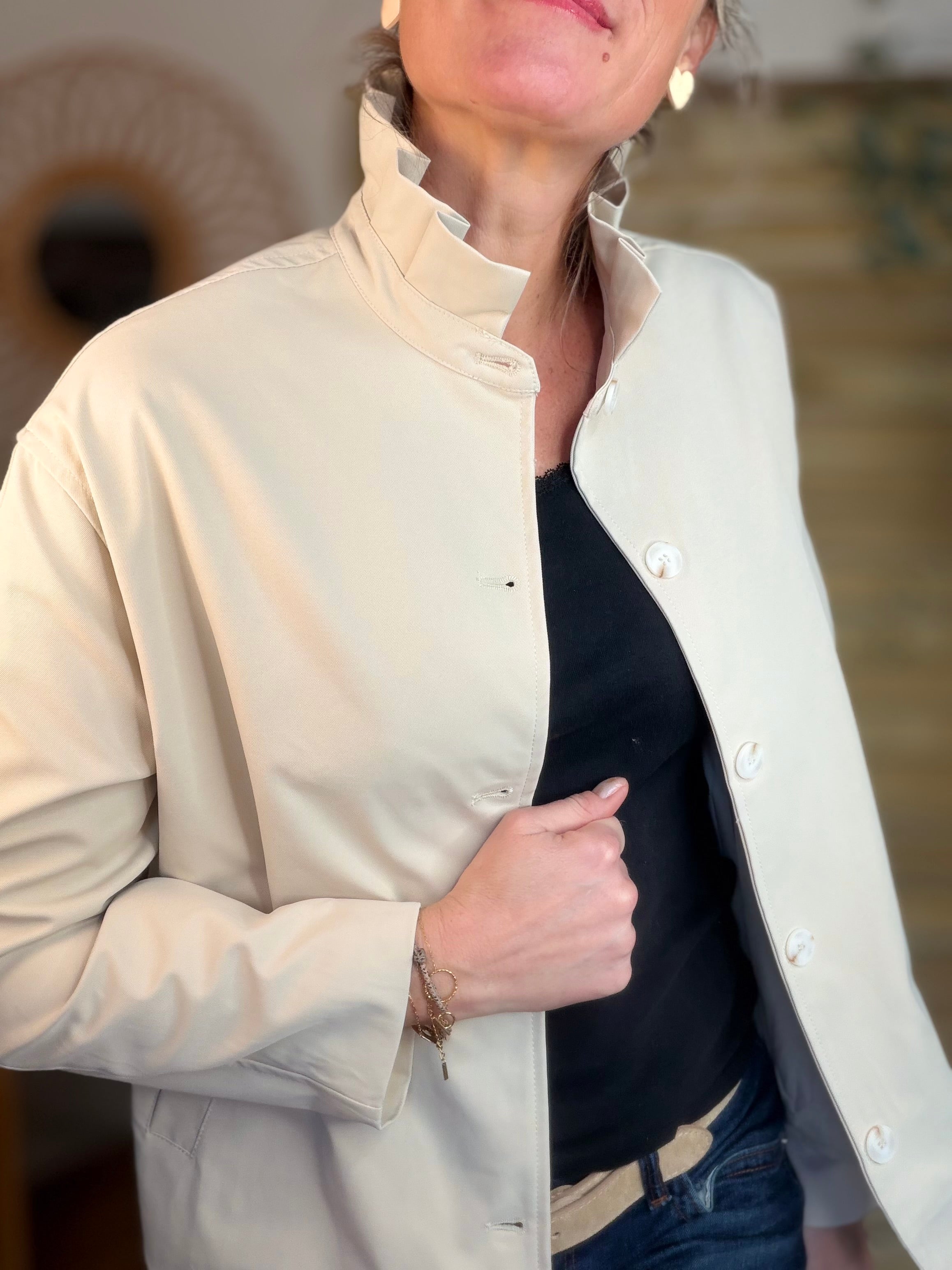 Veste col victorien NICKY Beige