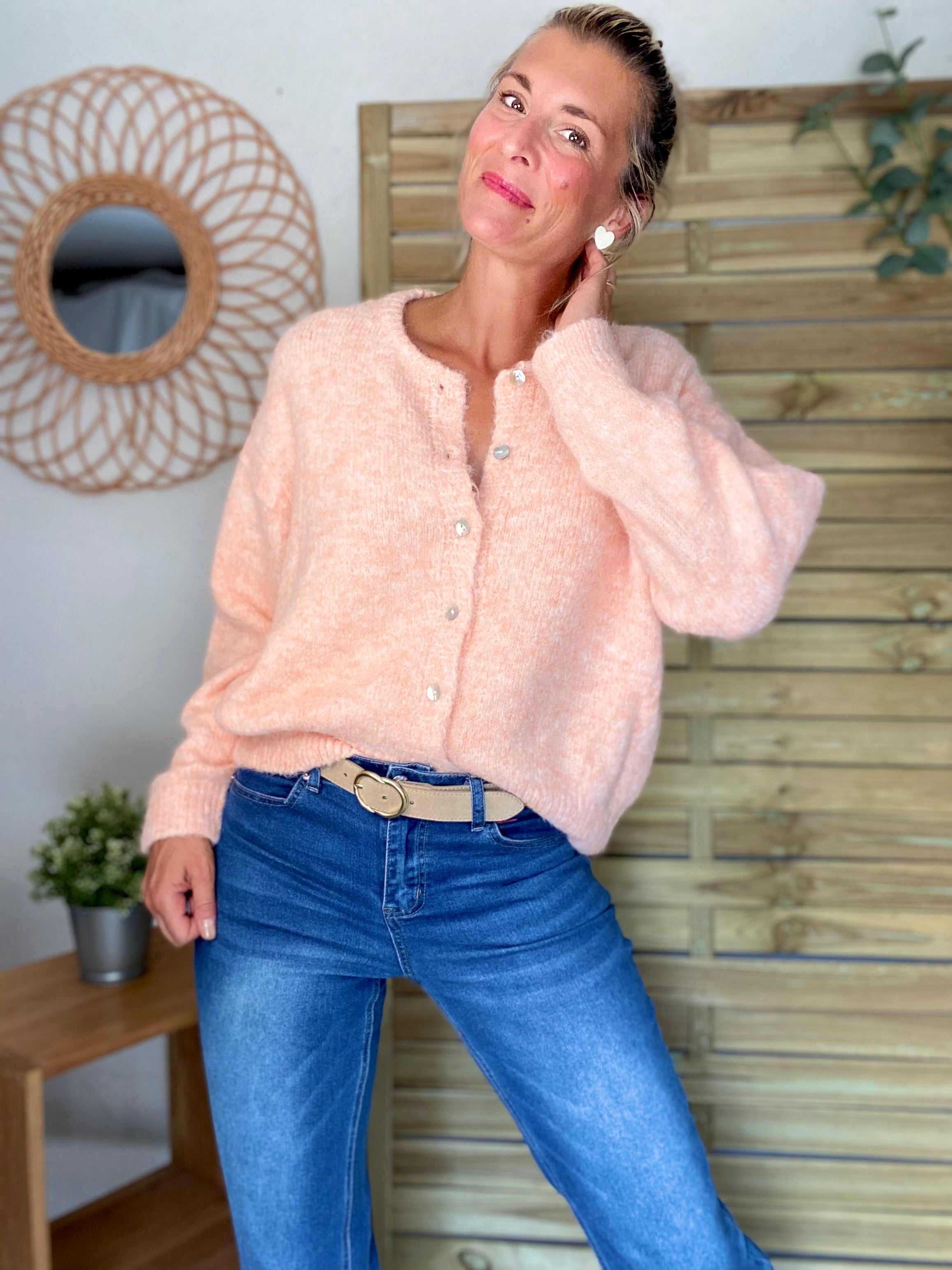 Gilet en maille MERYL - Abricot
