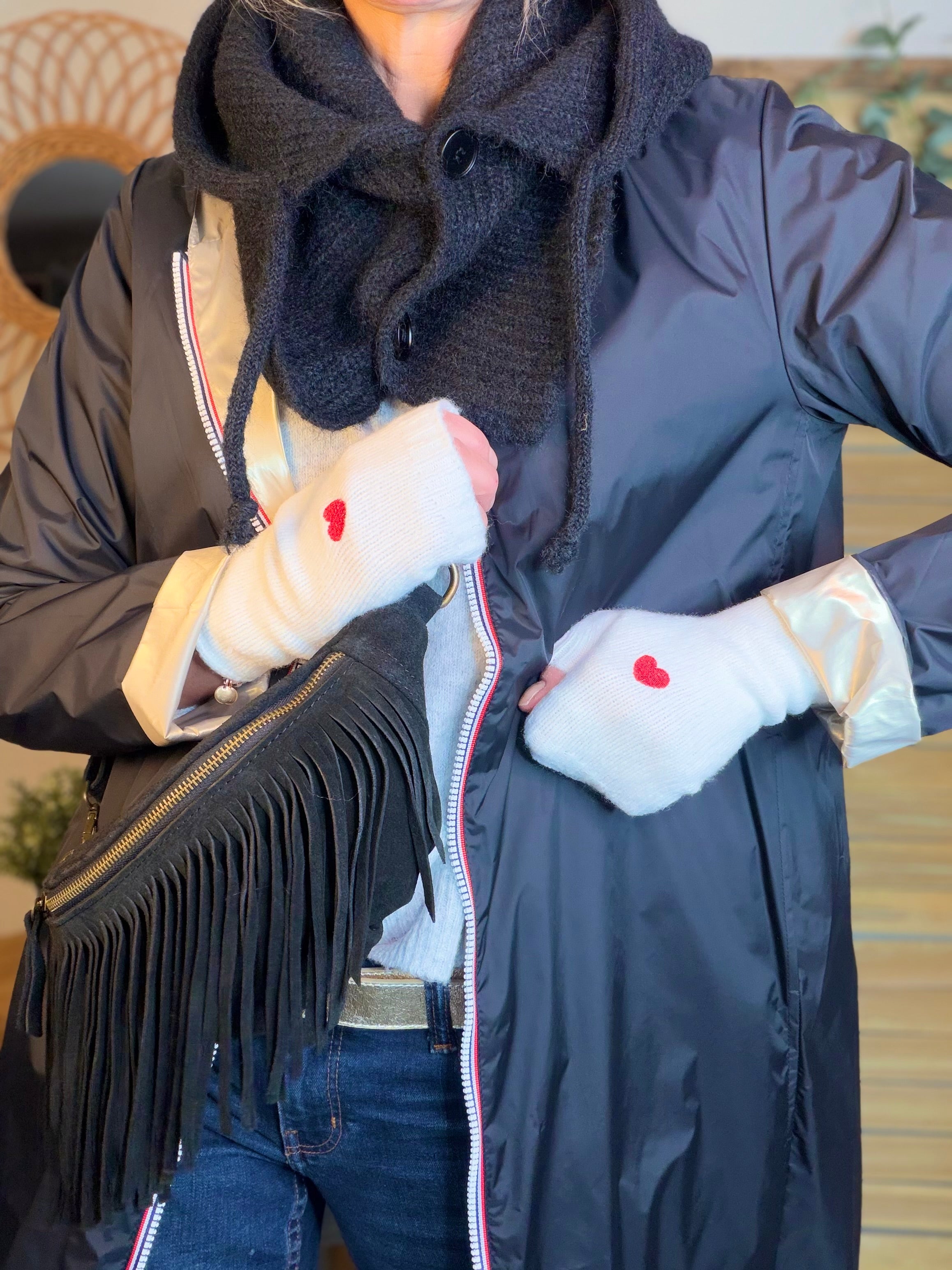 Mitaines CLARISSE avec coeur brodé 💛❤️