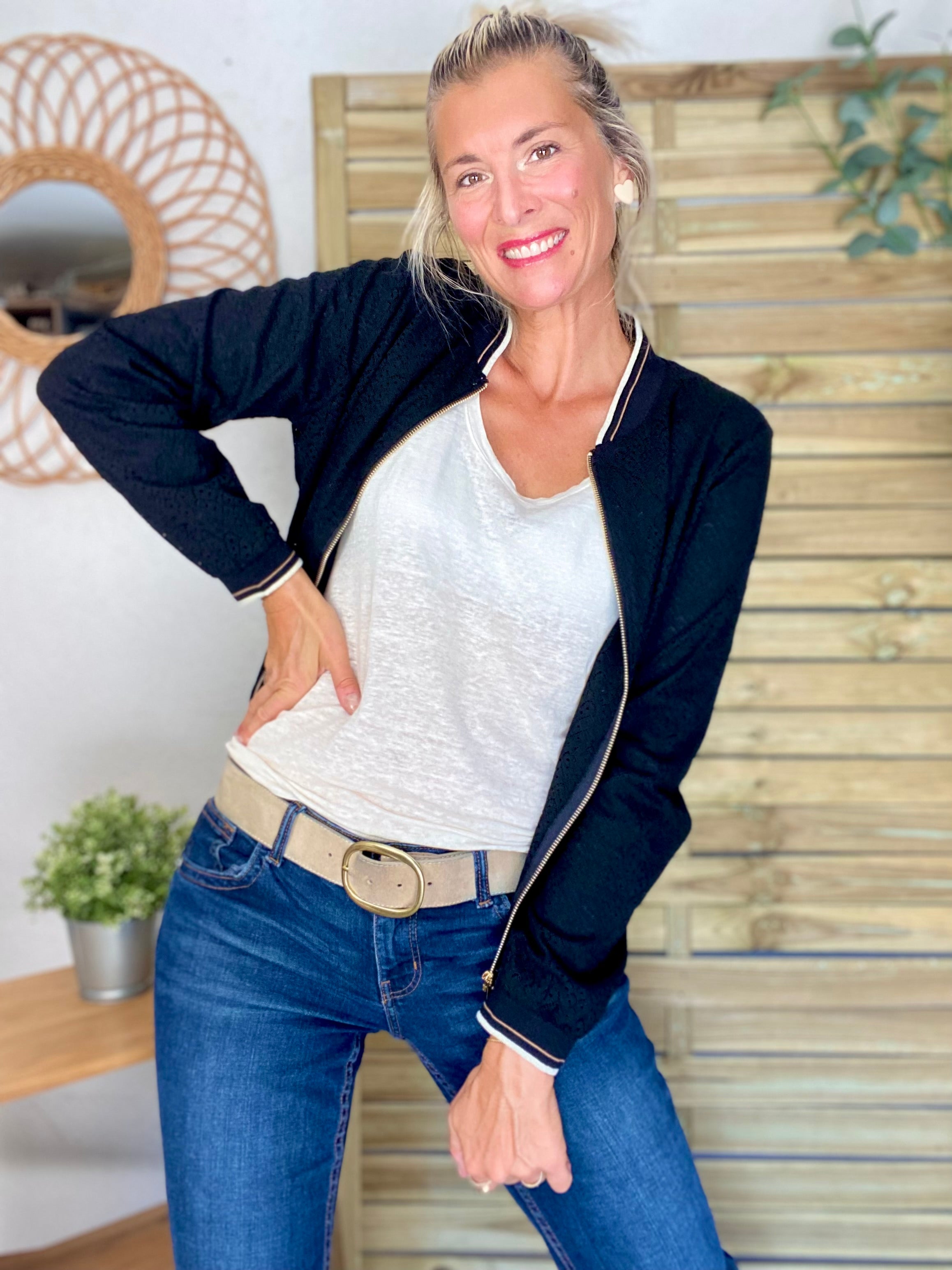 Veste bombers en crochet MAXANCE