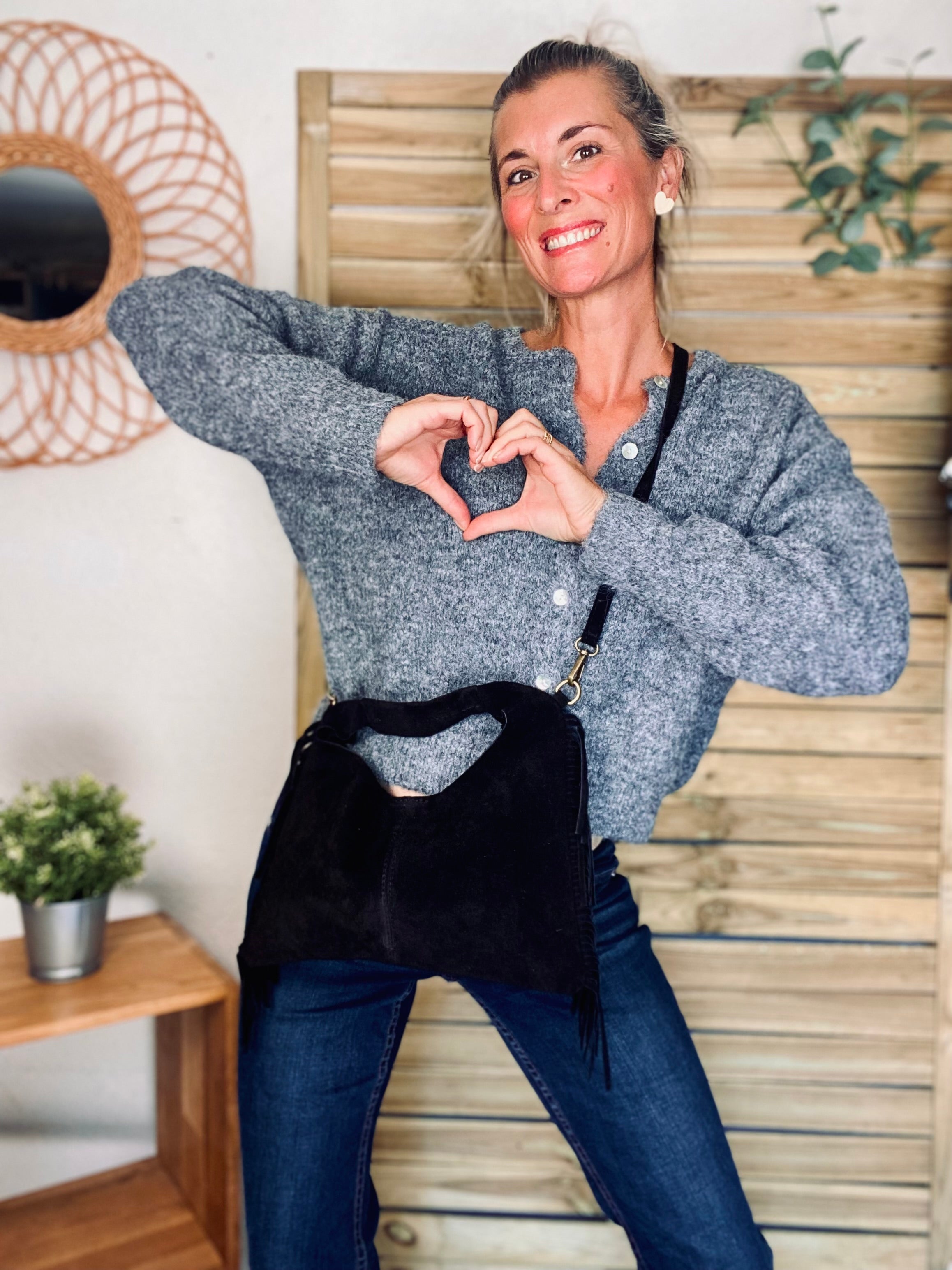 Gilet en maille SYDNEY - Gris chiné