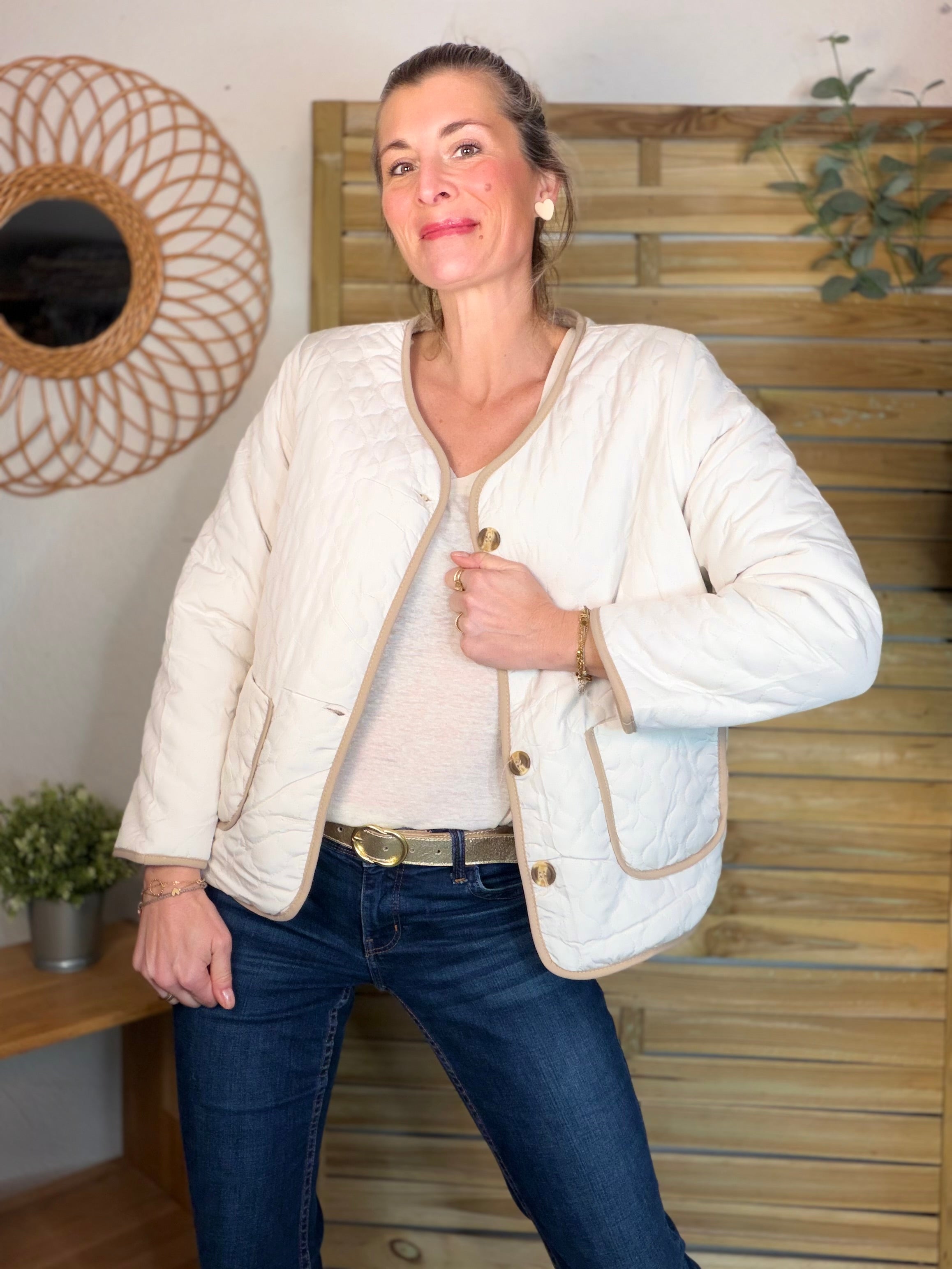 ⚡️ ARRIVAGE - Veste matelassée réversible Sherpa NOÉMIE Beige