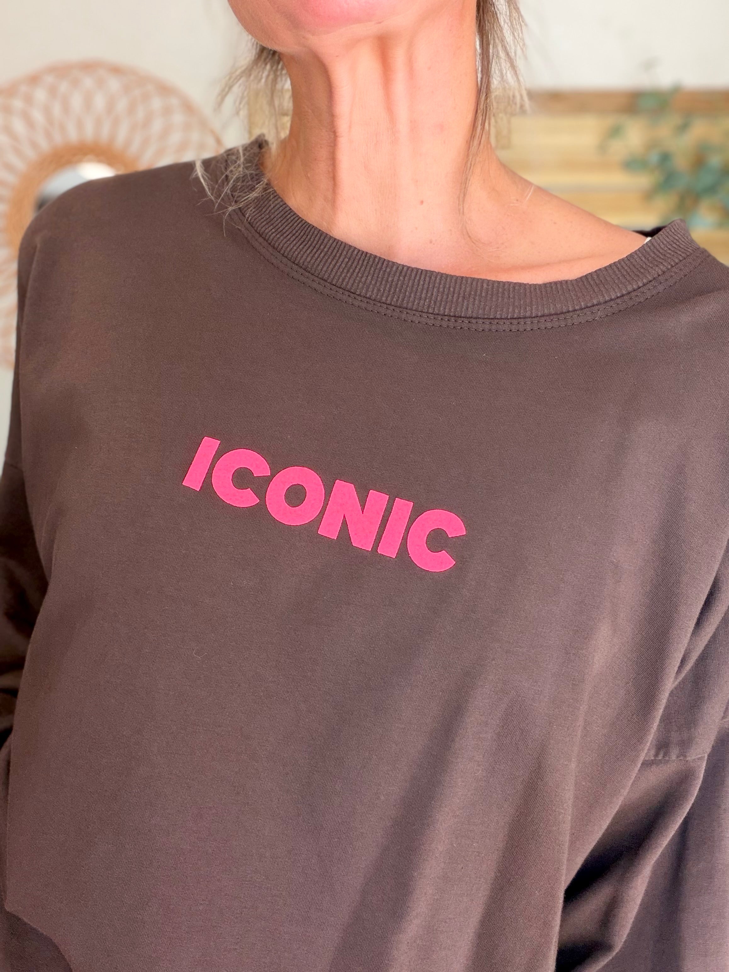 Sweat ICONIC léger 100% coton FAUSTINE Chocolat (taille 36 à 46)