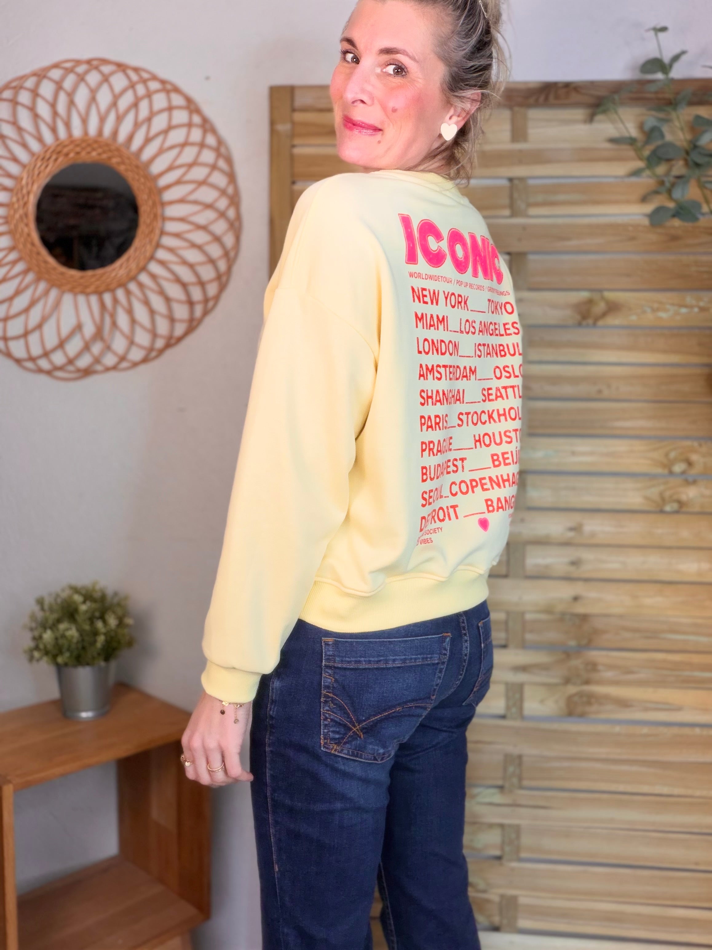 Sweat ICONIC COLINE - Jaune clair