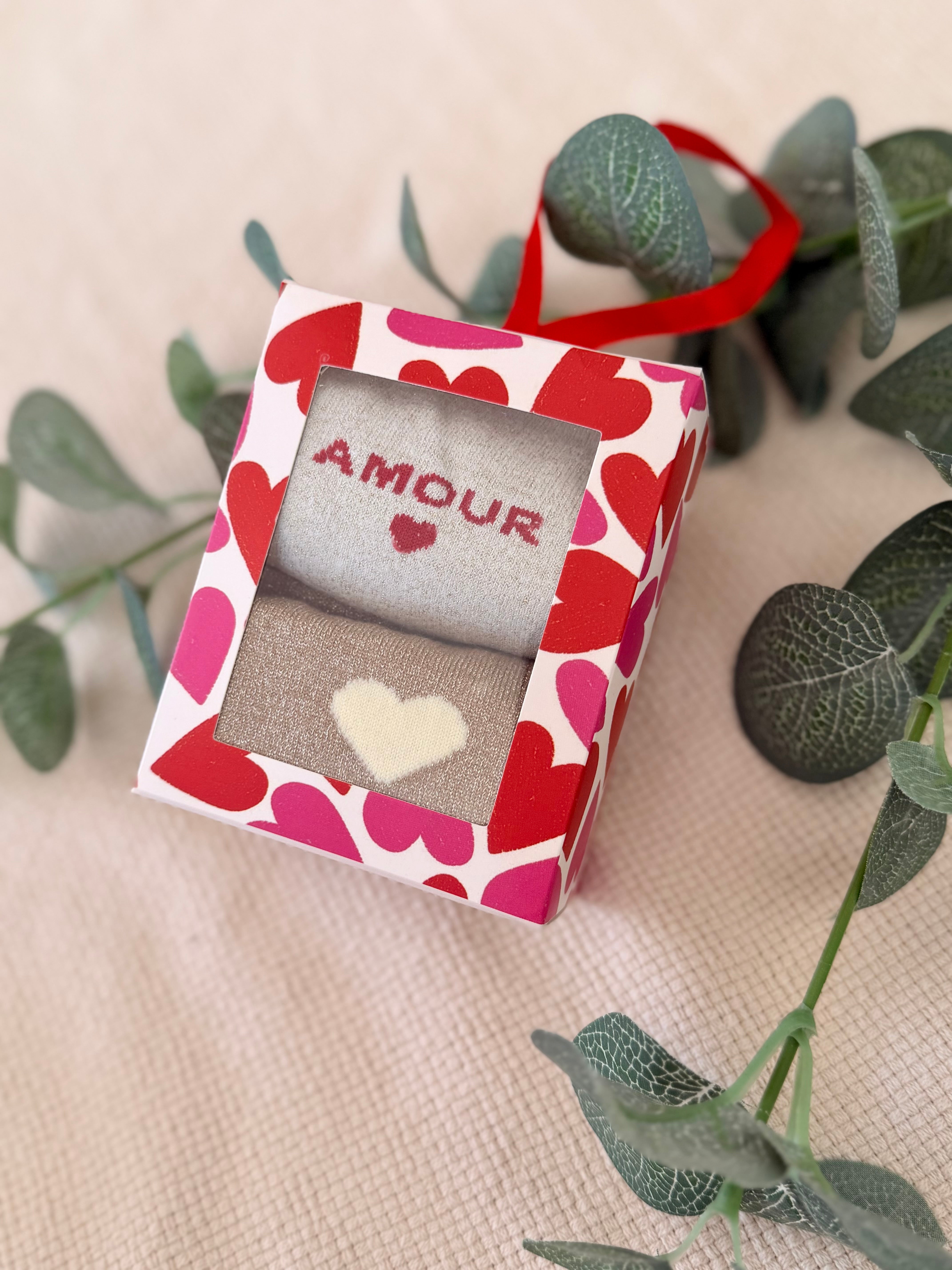 Boîte cadeau pour chaussettes ou gants (2 paires)