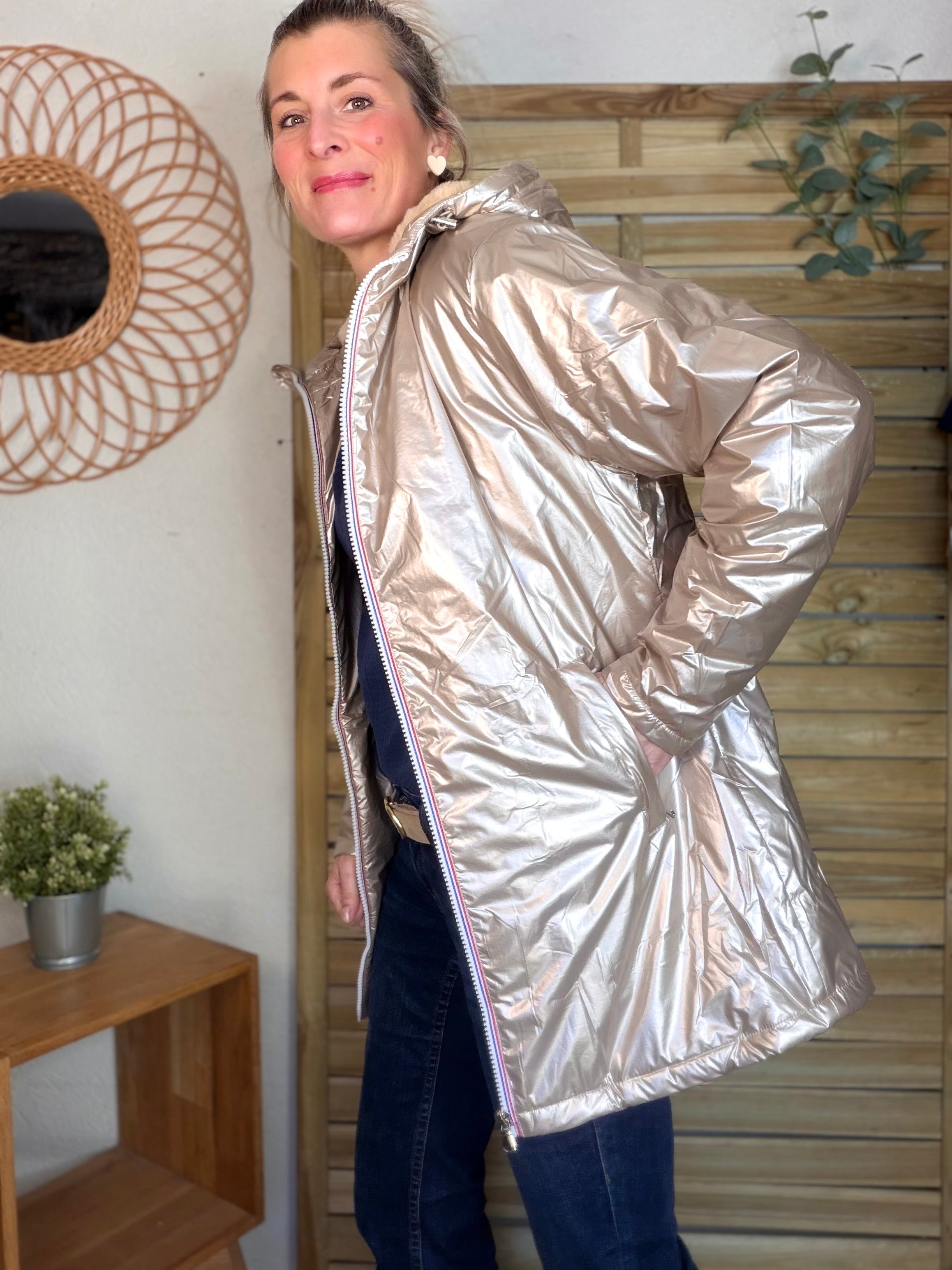 ⚡️ ARRIVAGE - Parka Imperméable fourré ALICE - Beige rosé