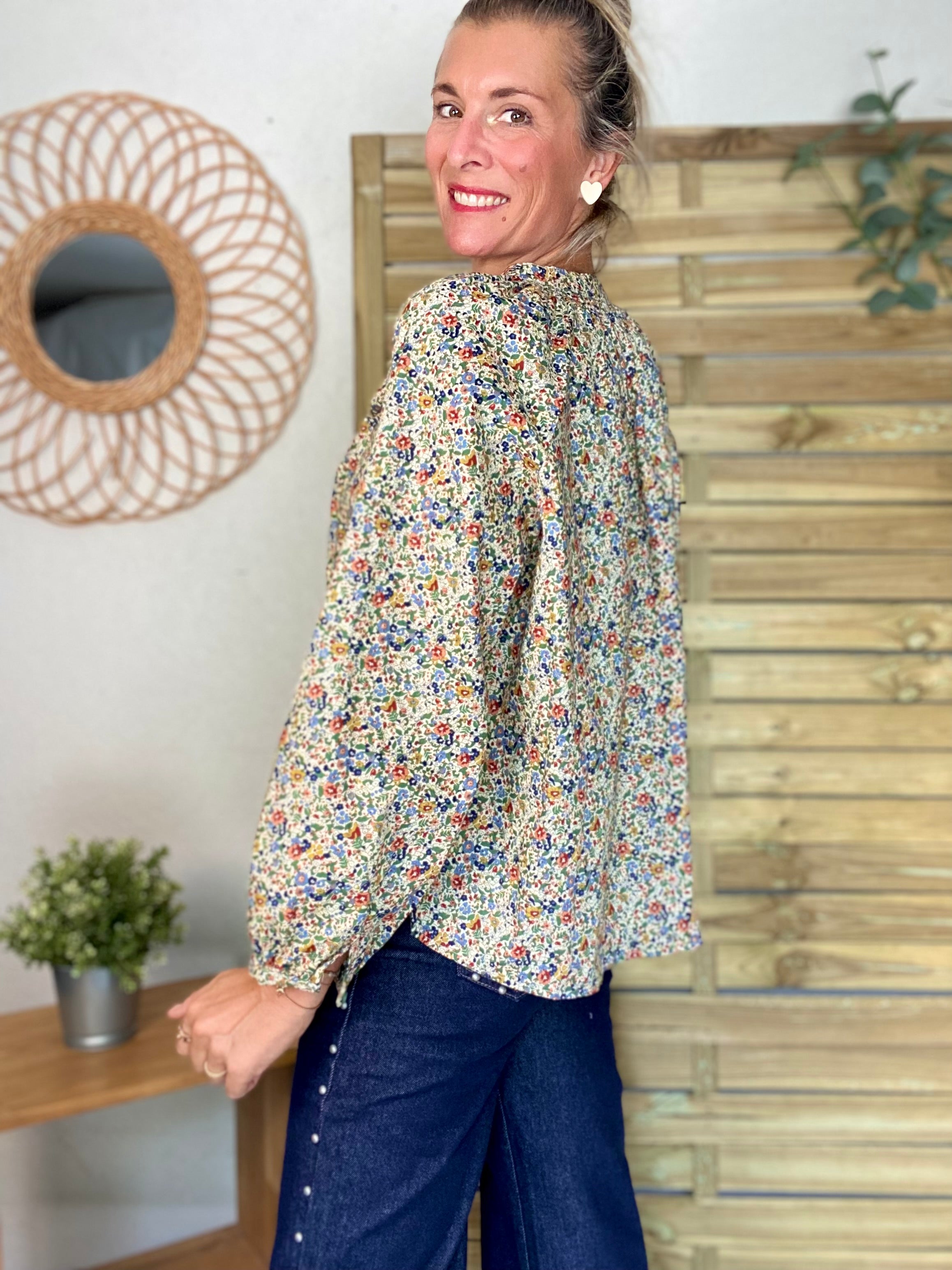 Chemise ample Liberty vert SYBILLE