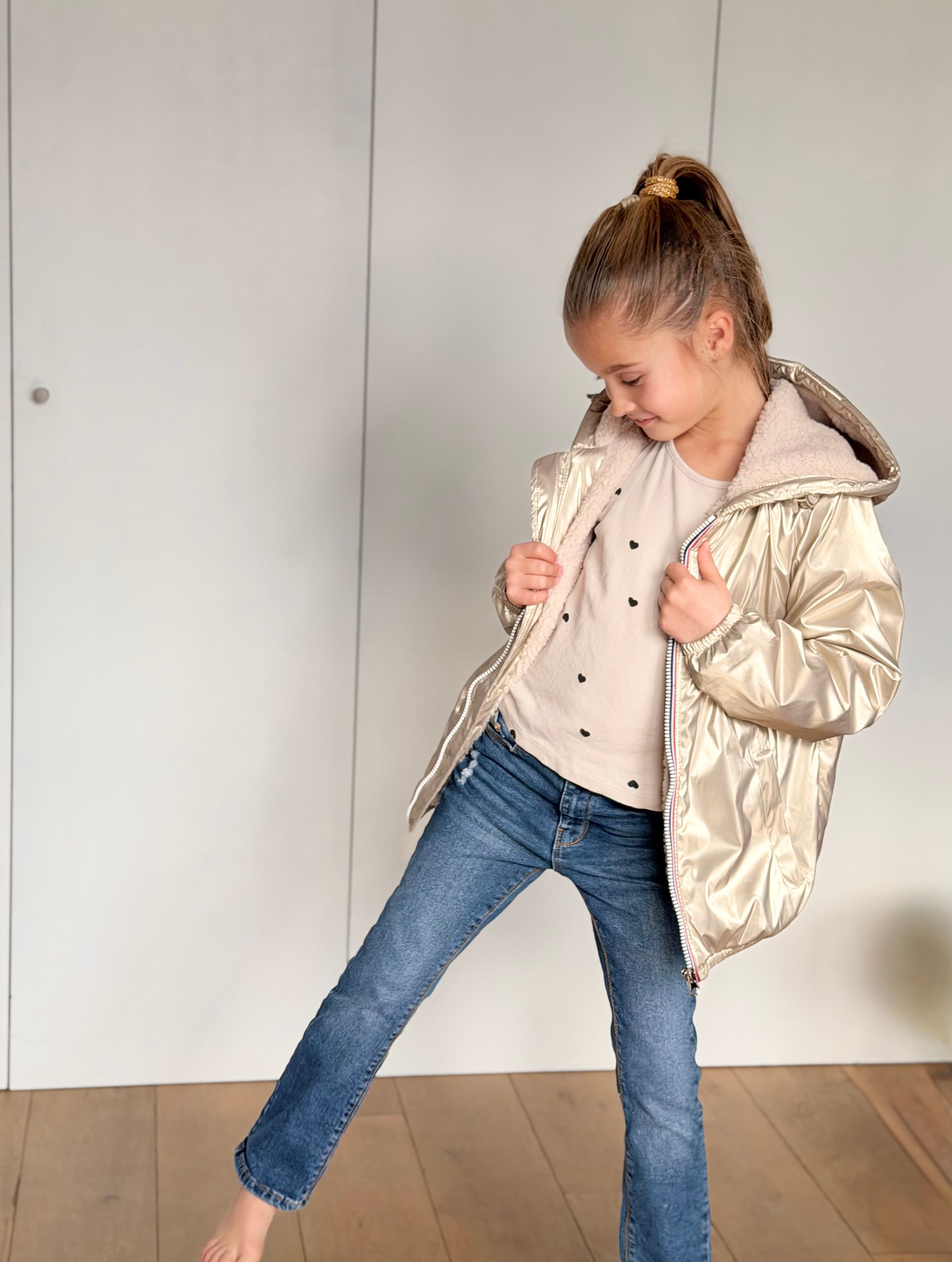 Parka Imperméable mixte LOUIS.E KIDS Sherpa - Doré - LAURA JO