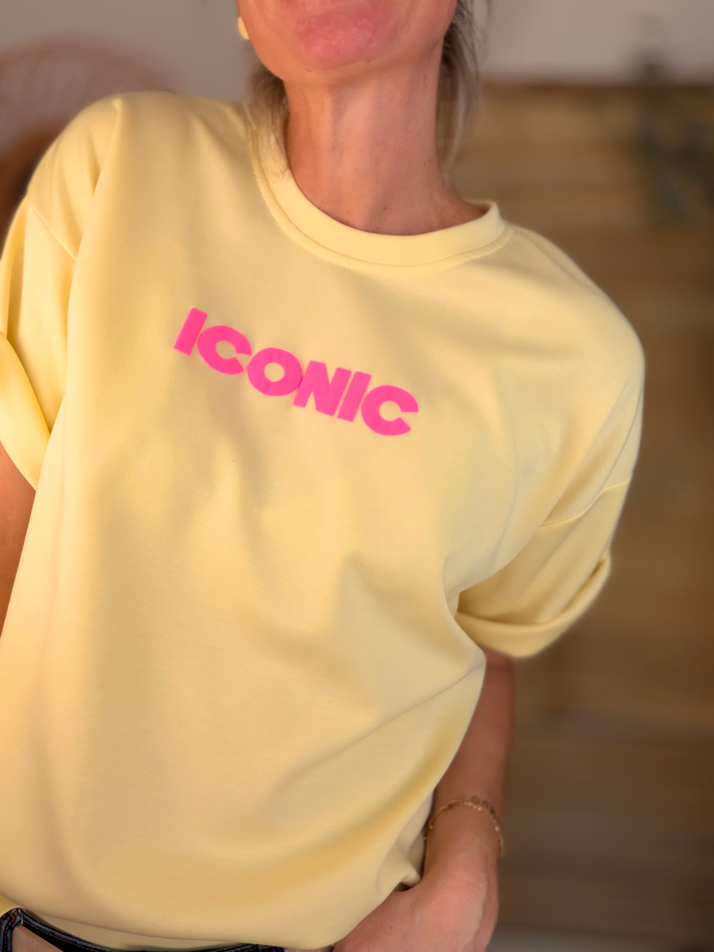 Tee shirt ICONIC matière sweat - THÉA Jaune