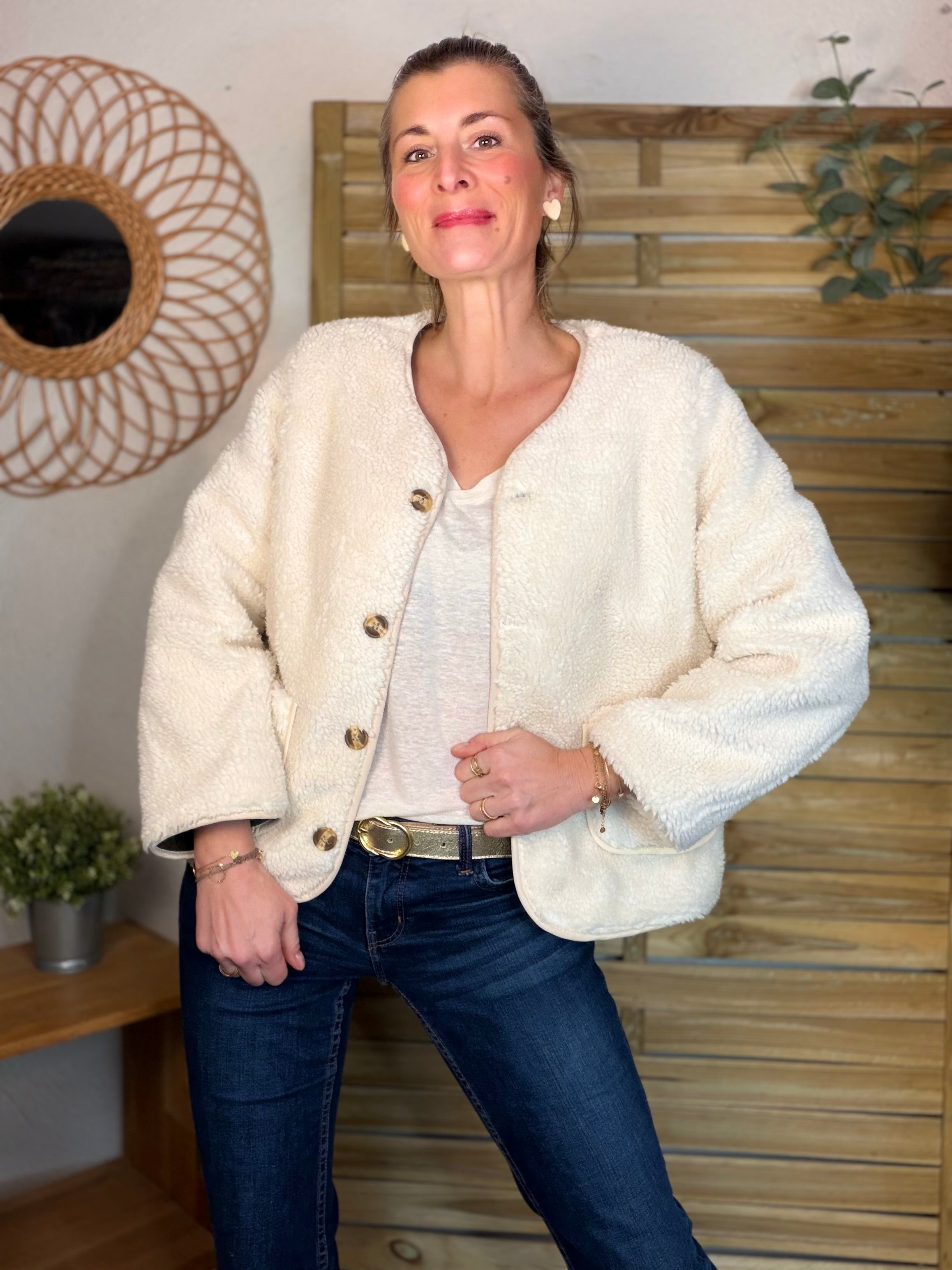 ⚡️ ARRIVAGE - Veste matelassée réversible Sherpa NOÉMIE Kaki