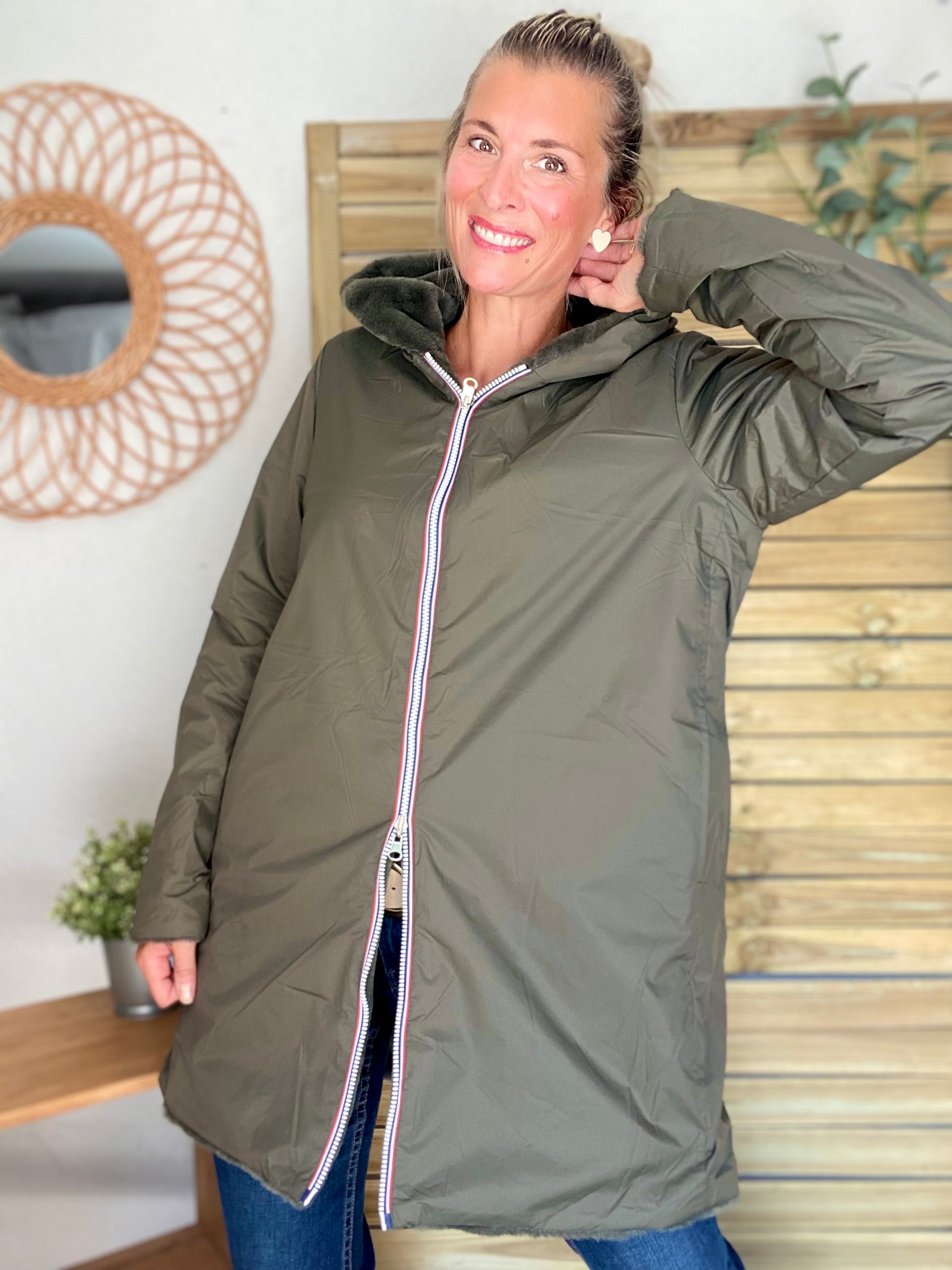 Parka Imperméable réversible fourrée Kaki / Kaki ALIX - LAURA JO