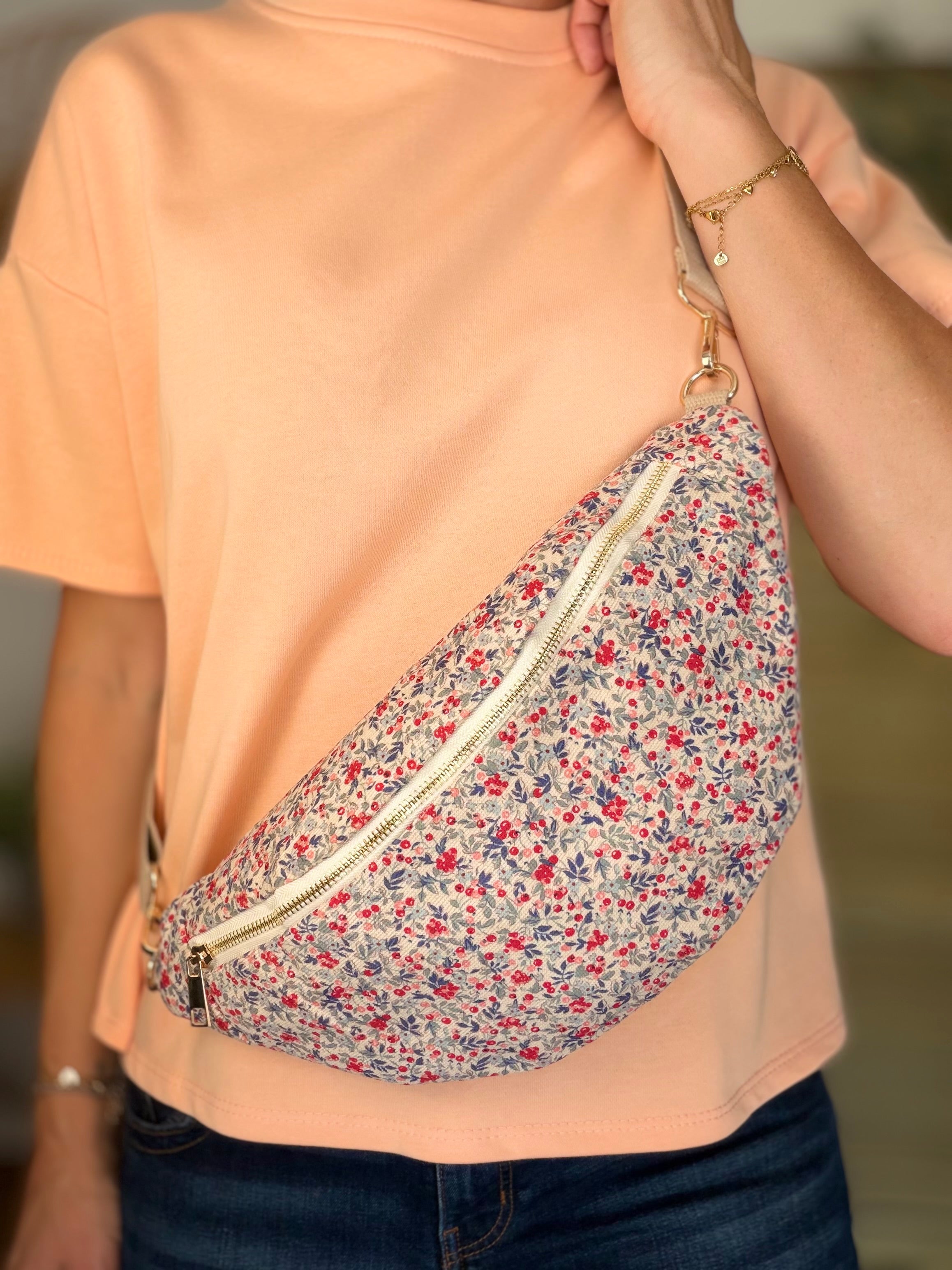 Sac banane XL velours Ciao Boum - IVY - Liberty