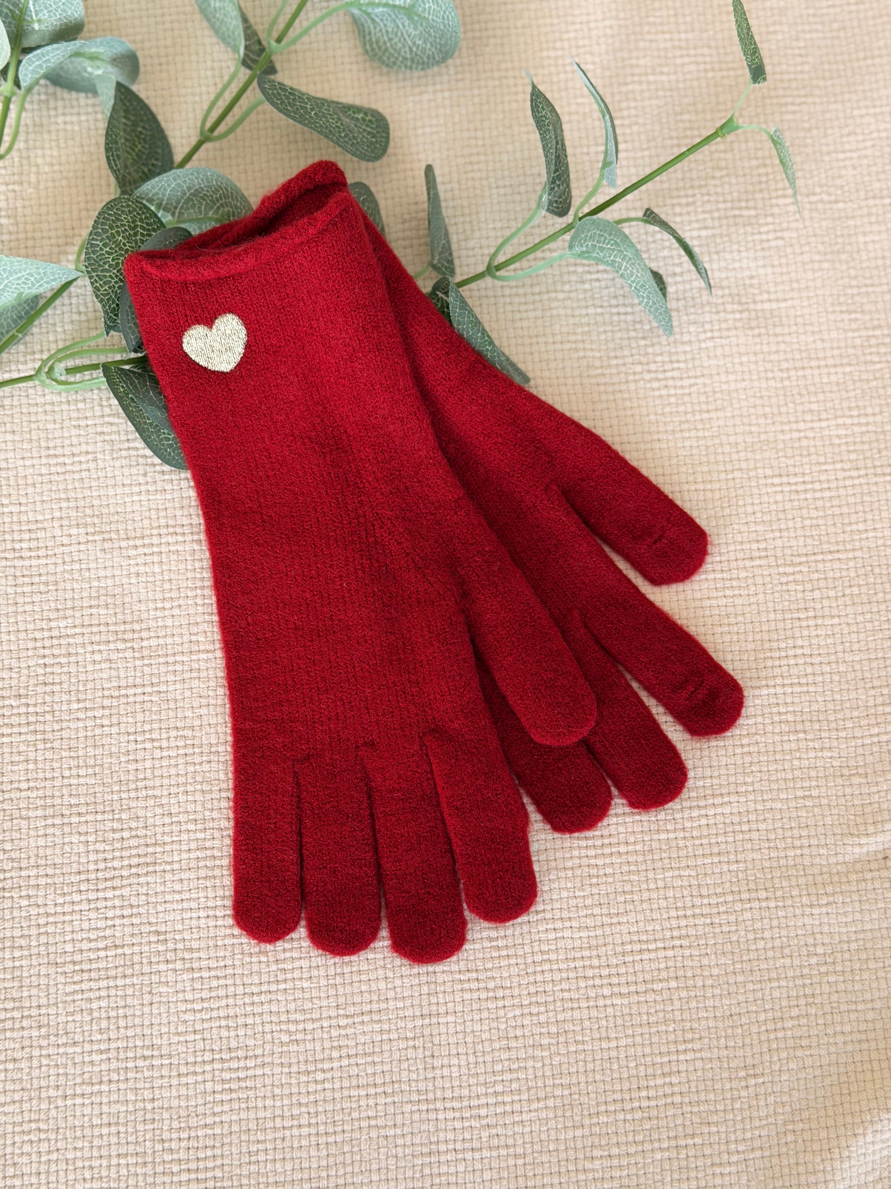 Gants CHLOÉ avec coeur doré brodé 💛 et ouverture index et pouce 👌🏼