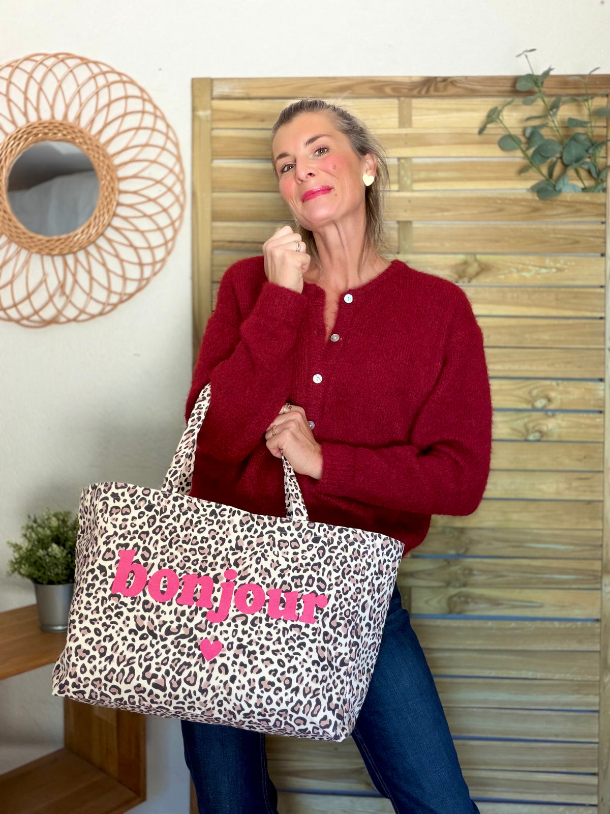 Grand cabas Tote bag Léo Bonjour BELLY