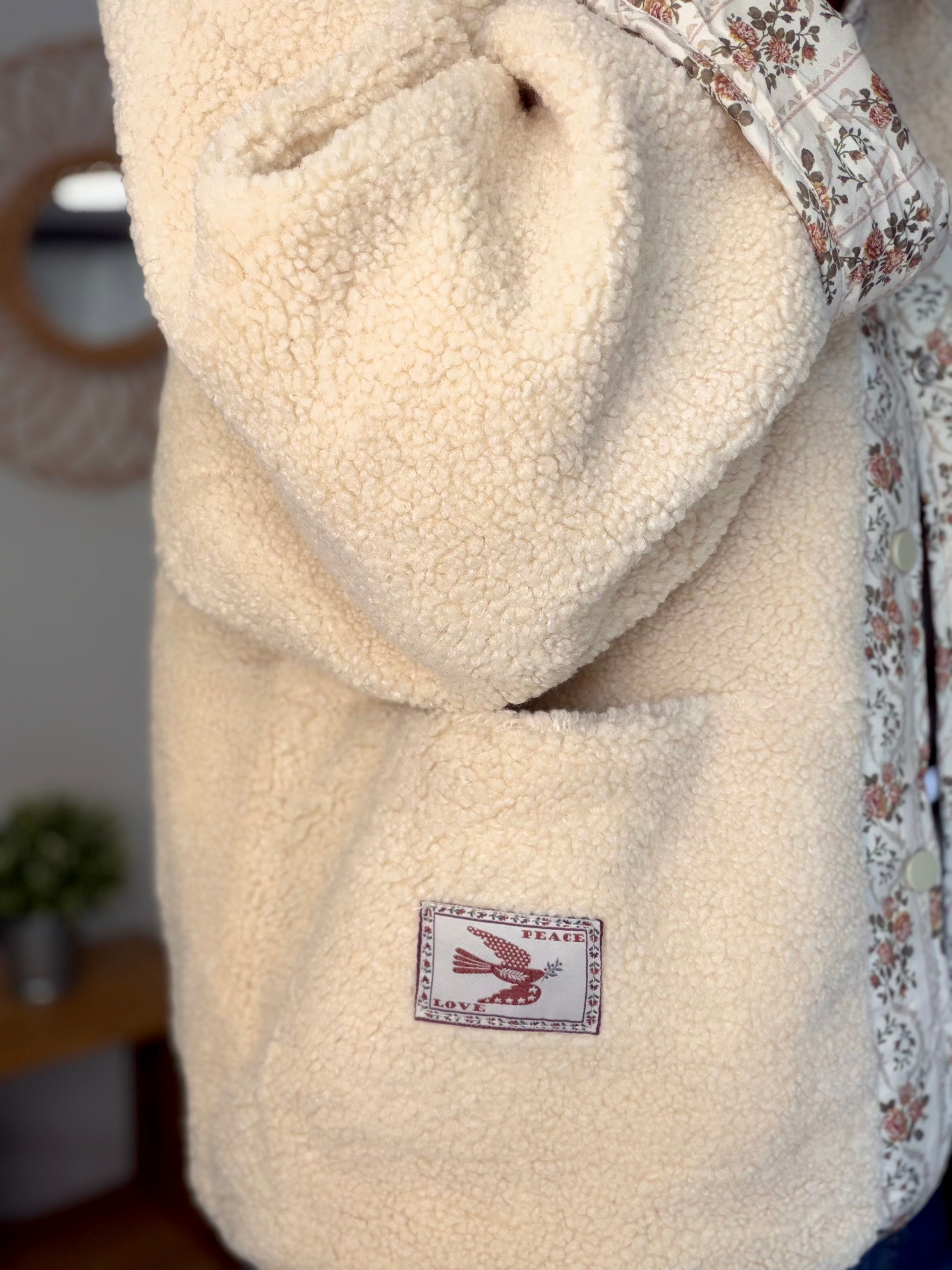 Veste réversible Sherpa ODETTE Beige / Fleurie