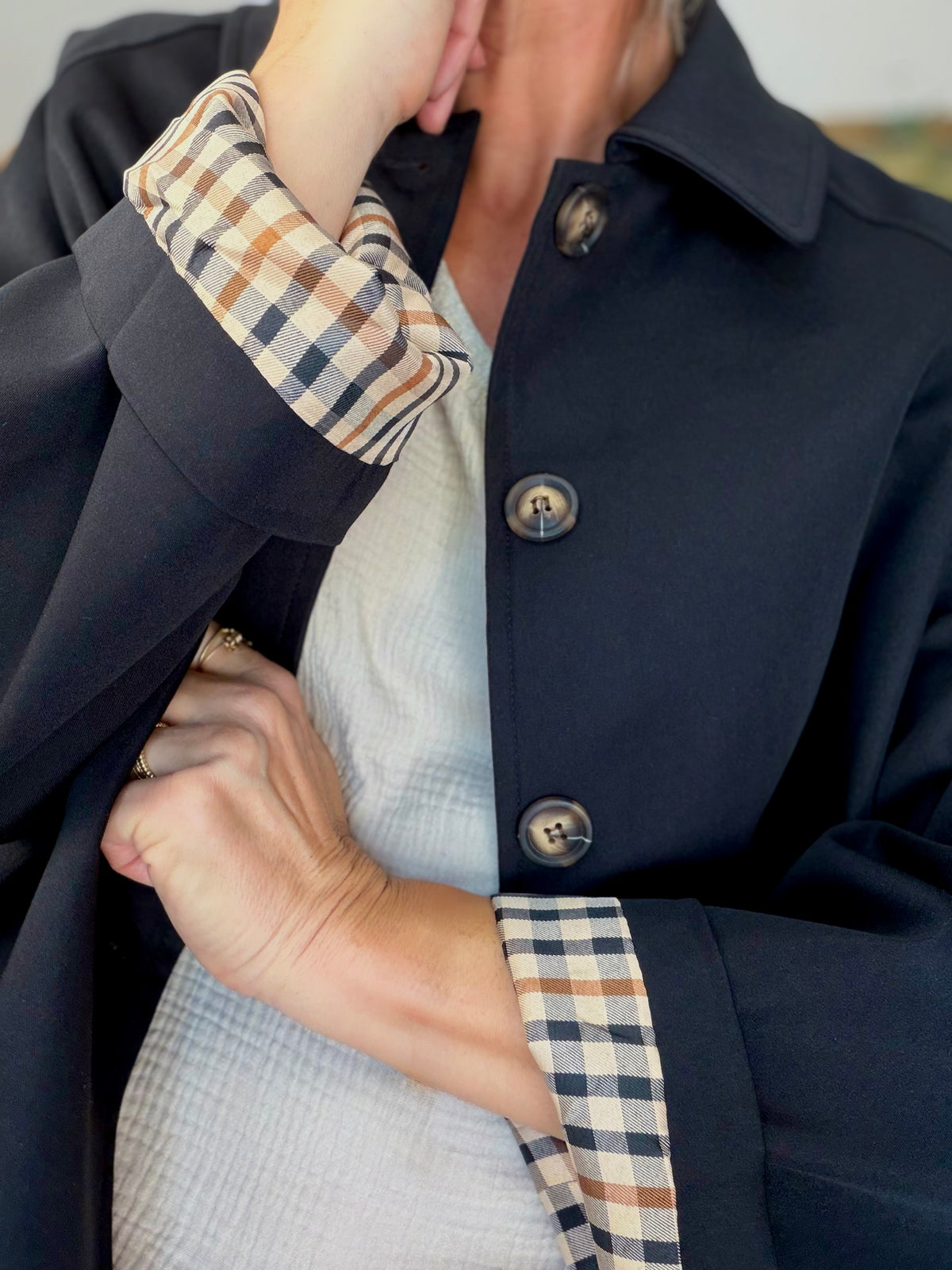 ⚡️ ARRIVAGE • Veste Trench, doublure à carreaux DANA Noir