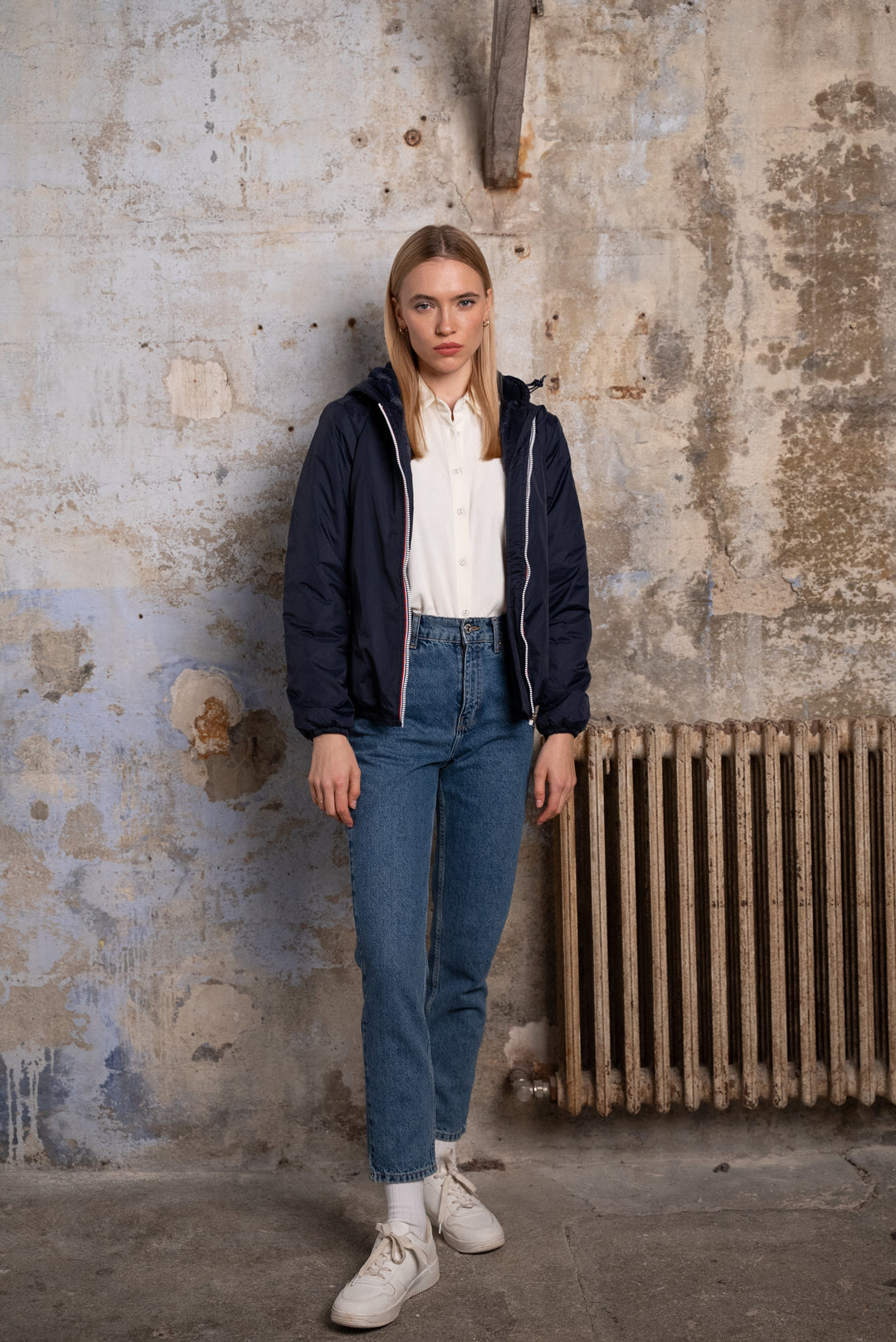 Parka Imperméable LOUISE COURT fourré - Bleu marine - LAURA JO