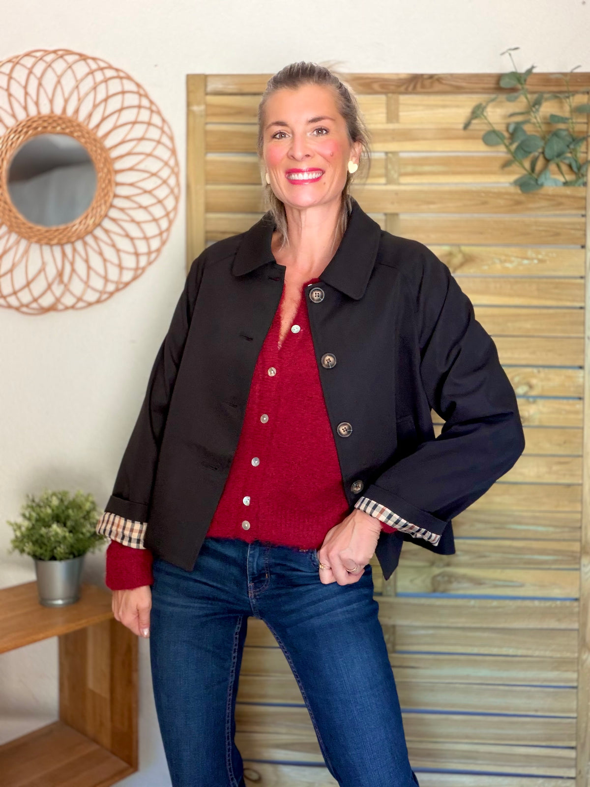 Gilet en maille MERYL - Cerise