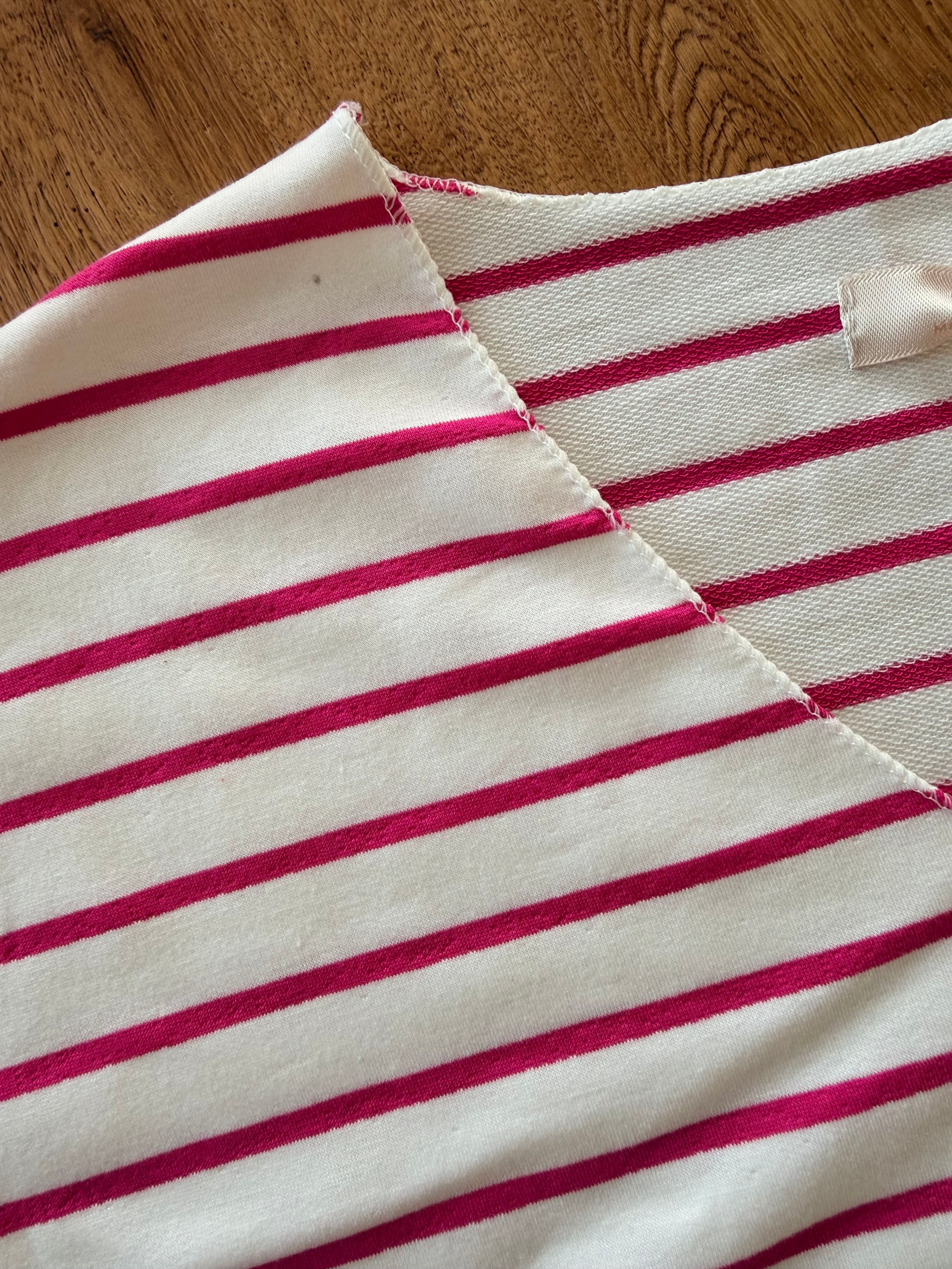 IMPERFECTION - Pull fin rayé col V avec ou sans coeur doré 💛 NOLWENN - Rose fuschia