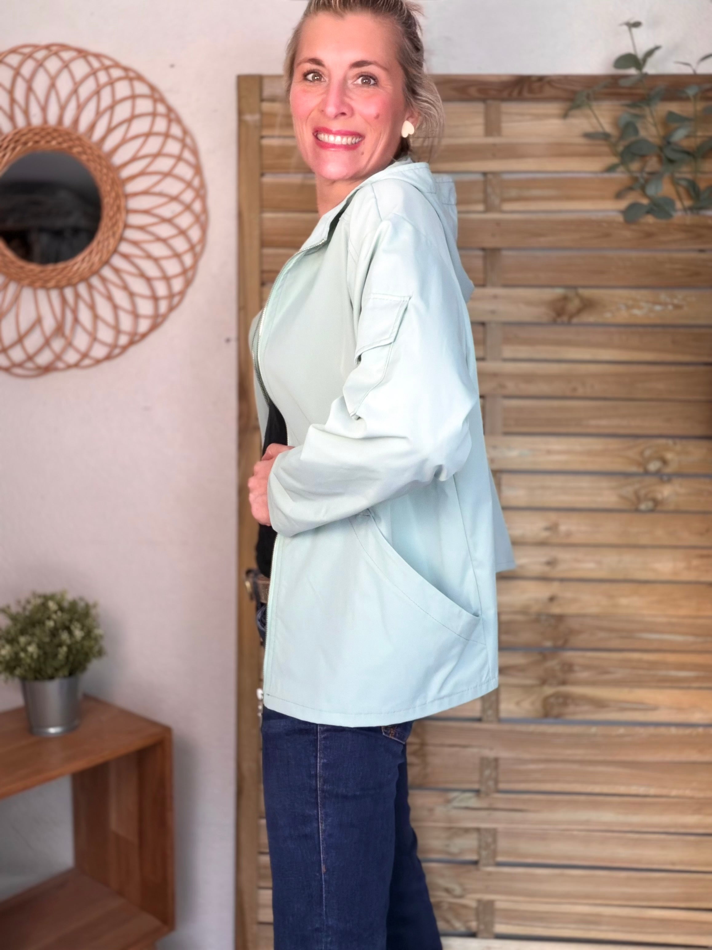 Veste Coupe vent court LIZZIE - Vert d’eau