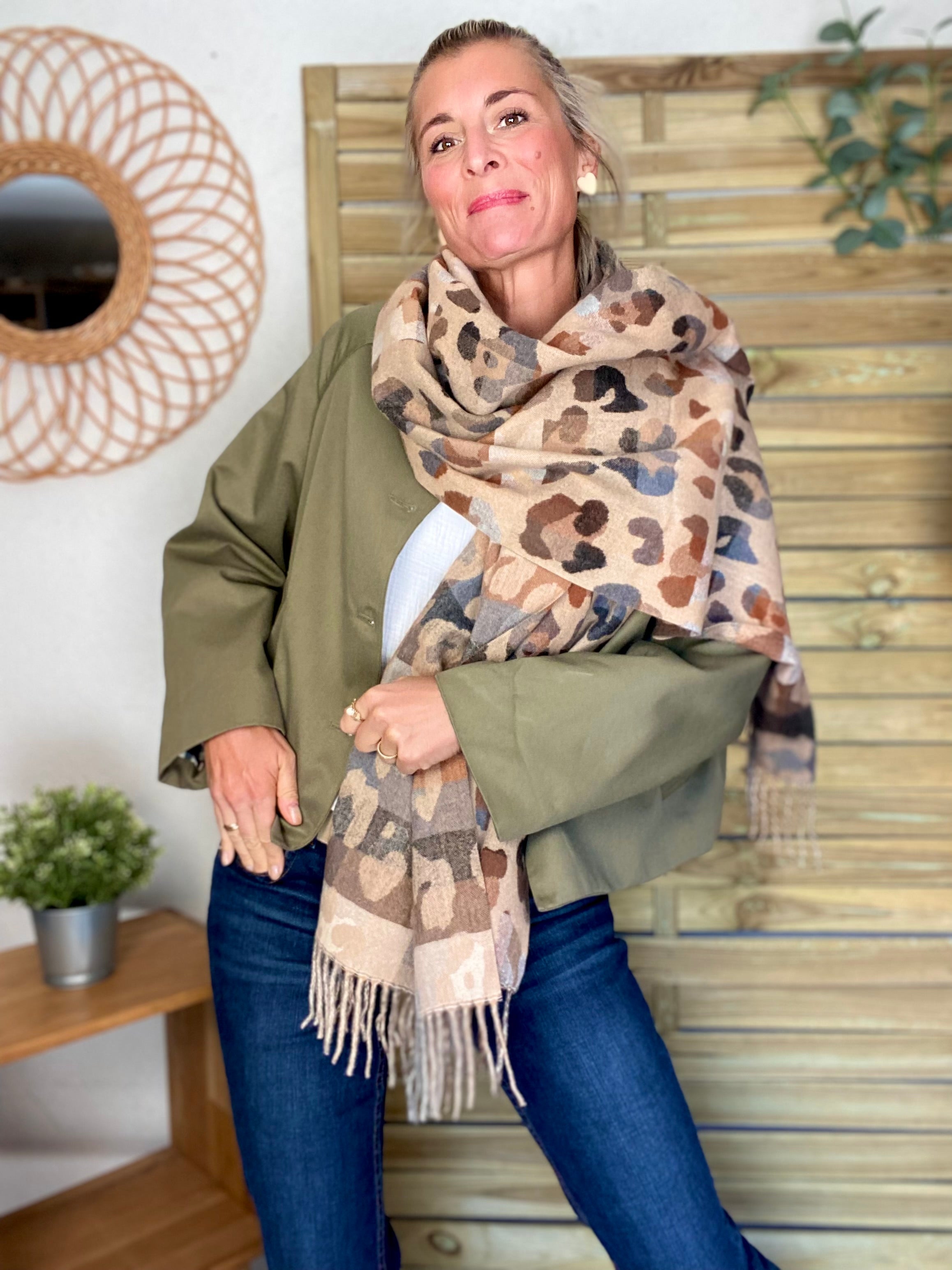 Veste Trench en coton avec vichy - YSEULT court Kaki