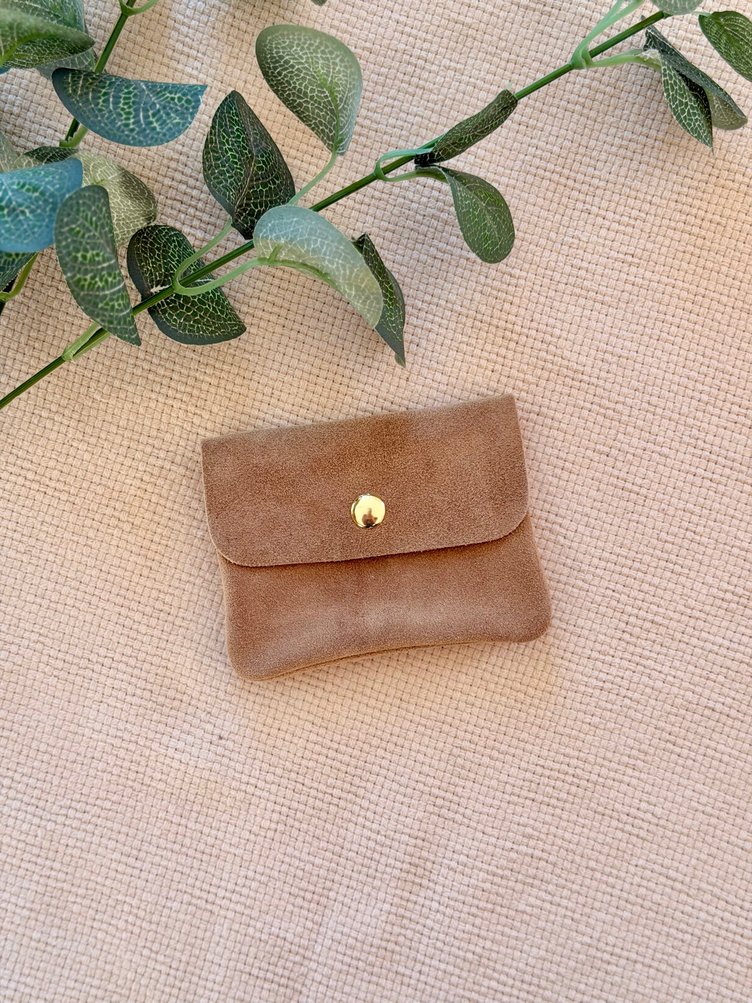 Porte monnaie / porte carte en cuir daim ACHILLE