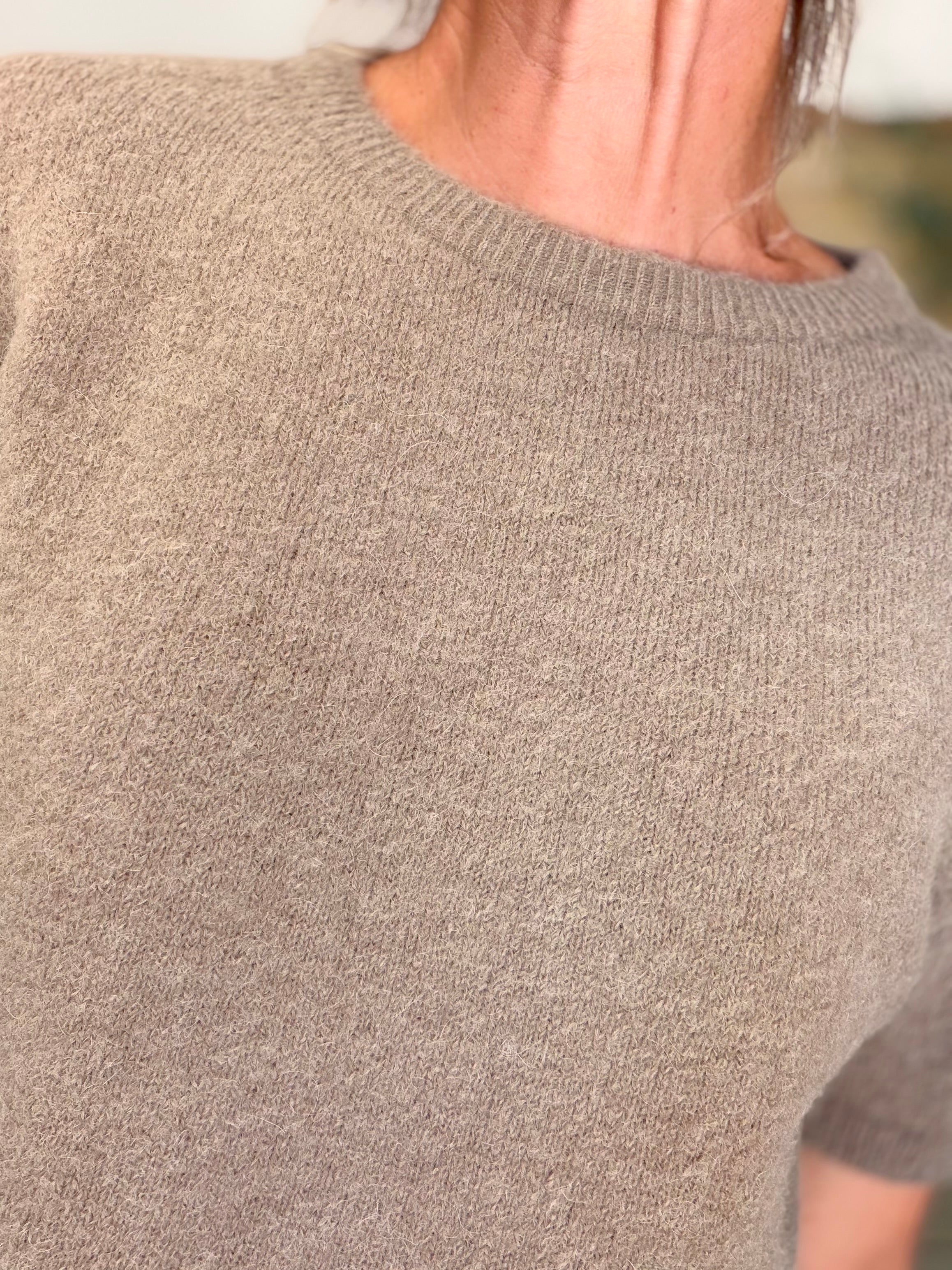 Pull laine et alpaga PEGGY - Taupe