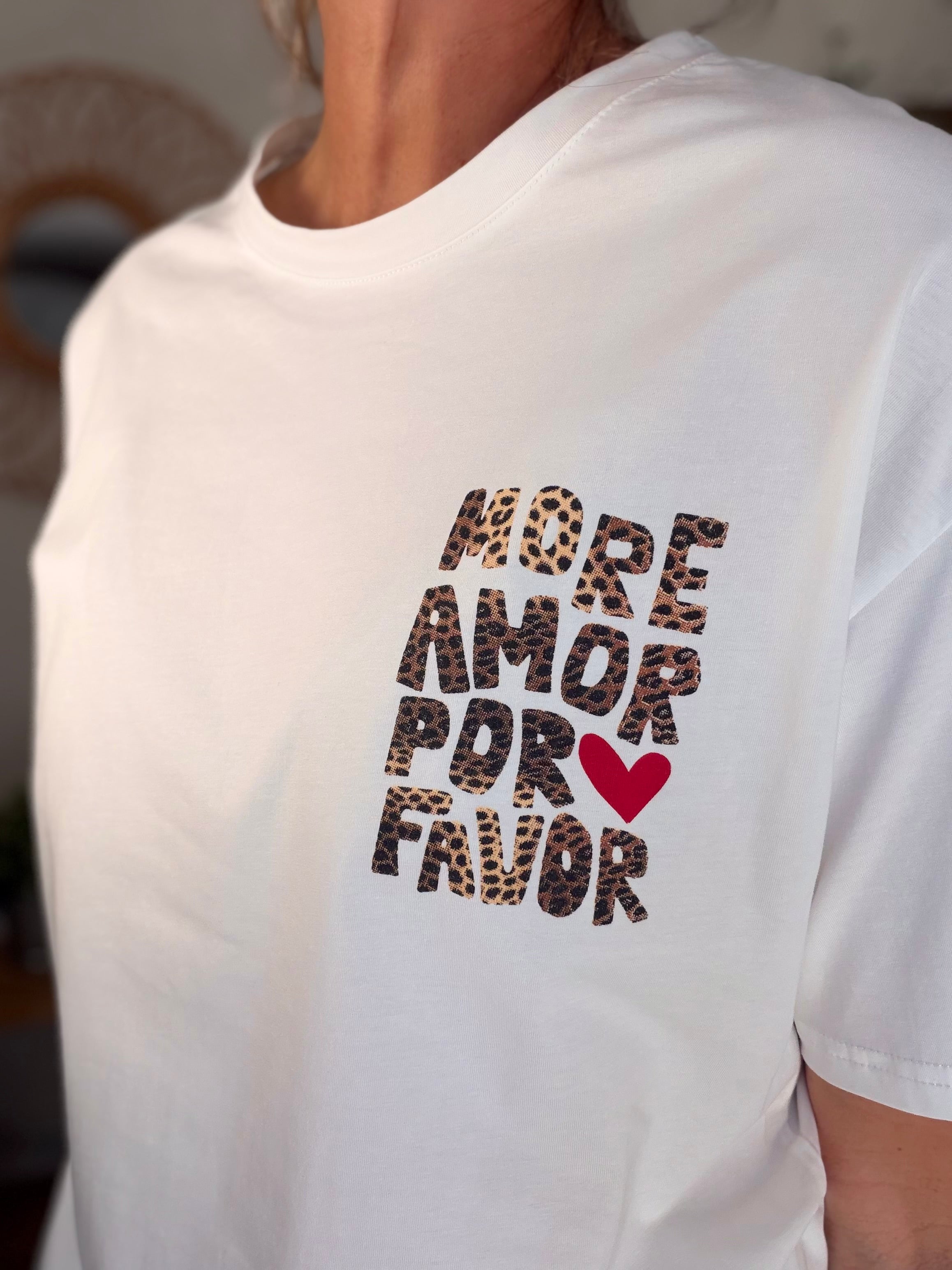 Tee shirt MORE AMOR POR FAVOR - RITA Blanc/Léo