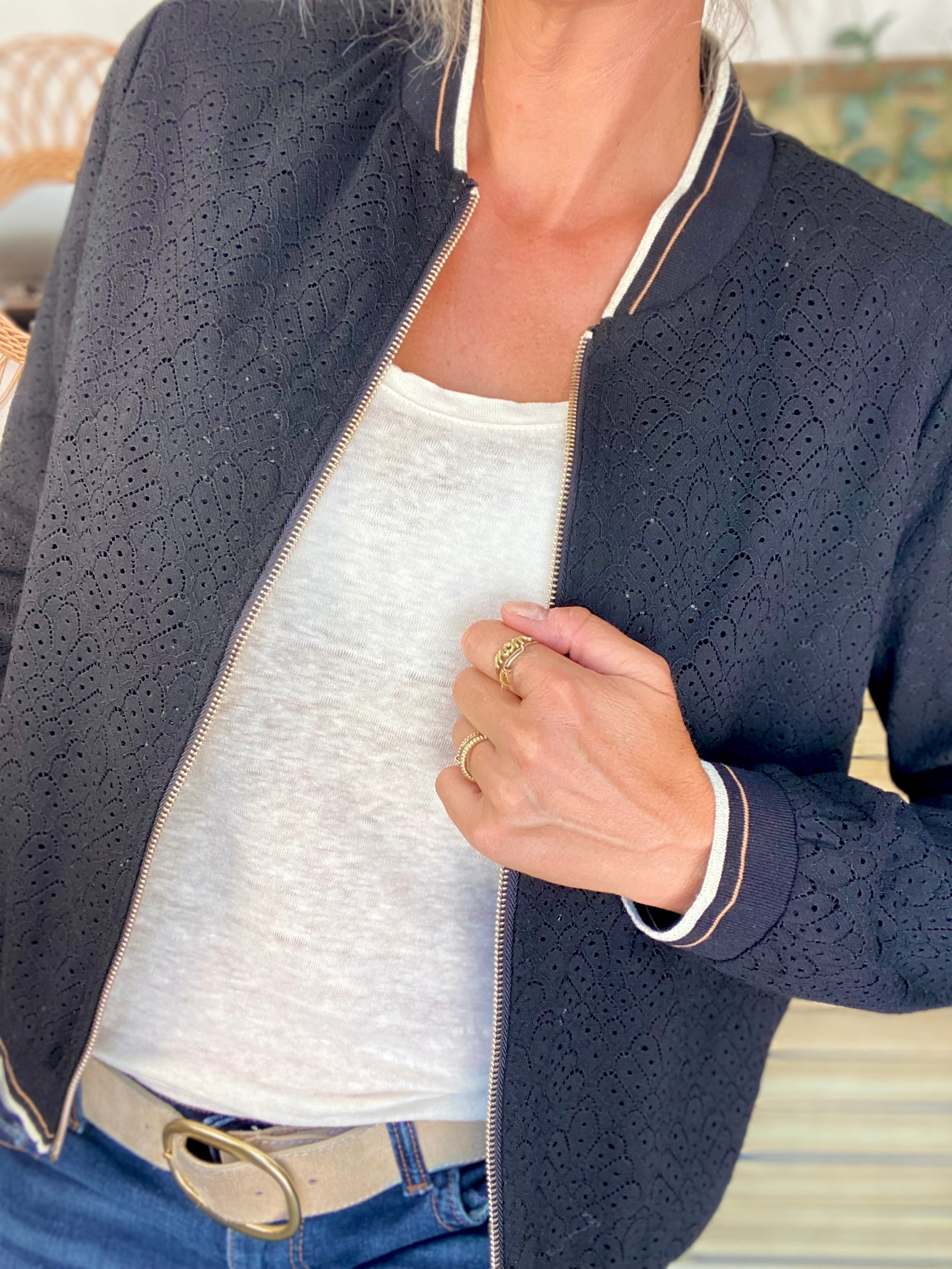 Veste bombers en crochet MAXANCE