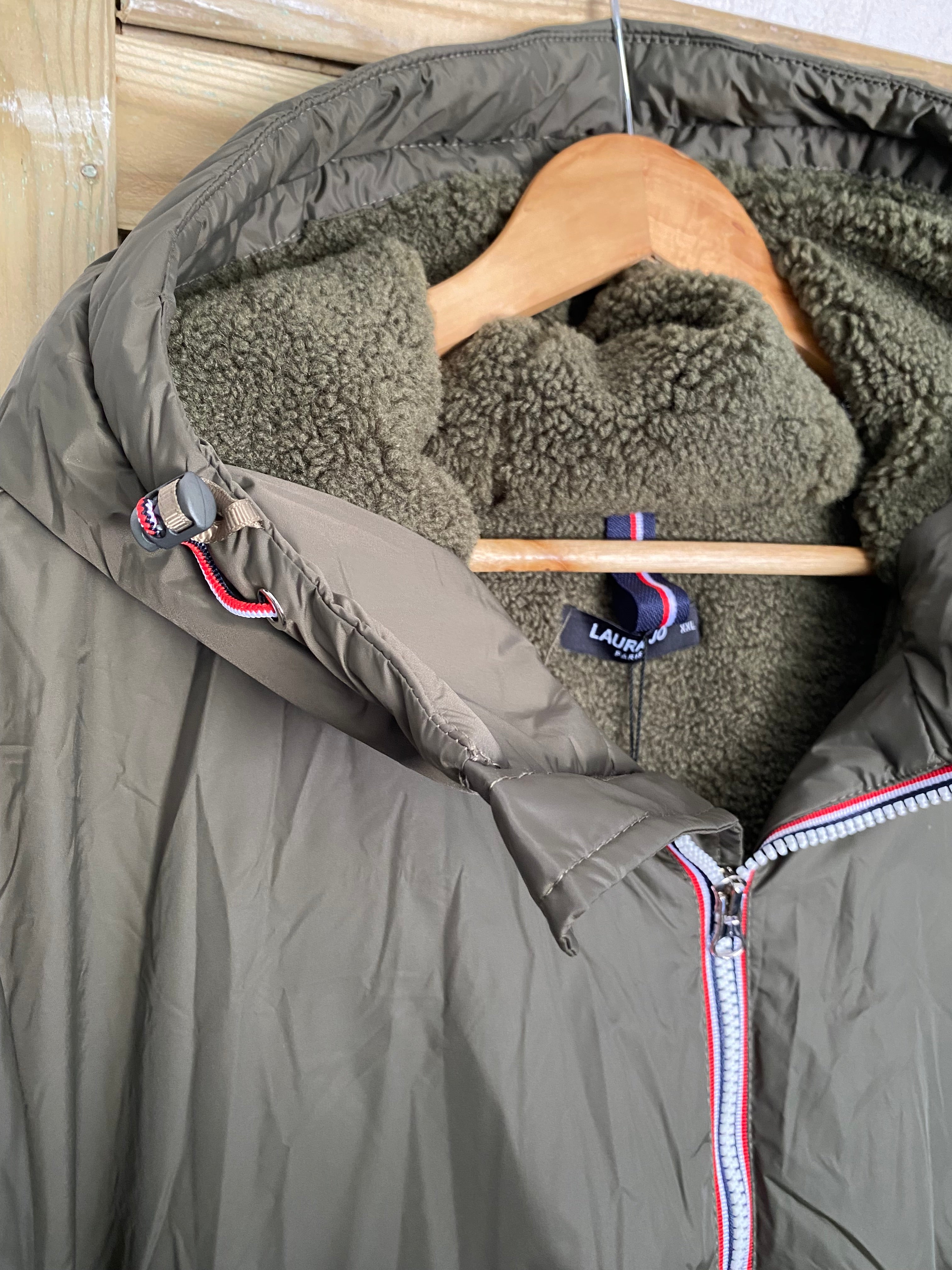 Parka Imperméable Homme LOUIS* COURT fourré sherpa - Kaki - Laura Jo