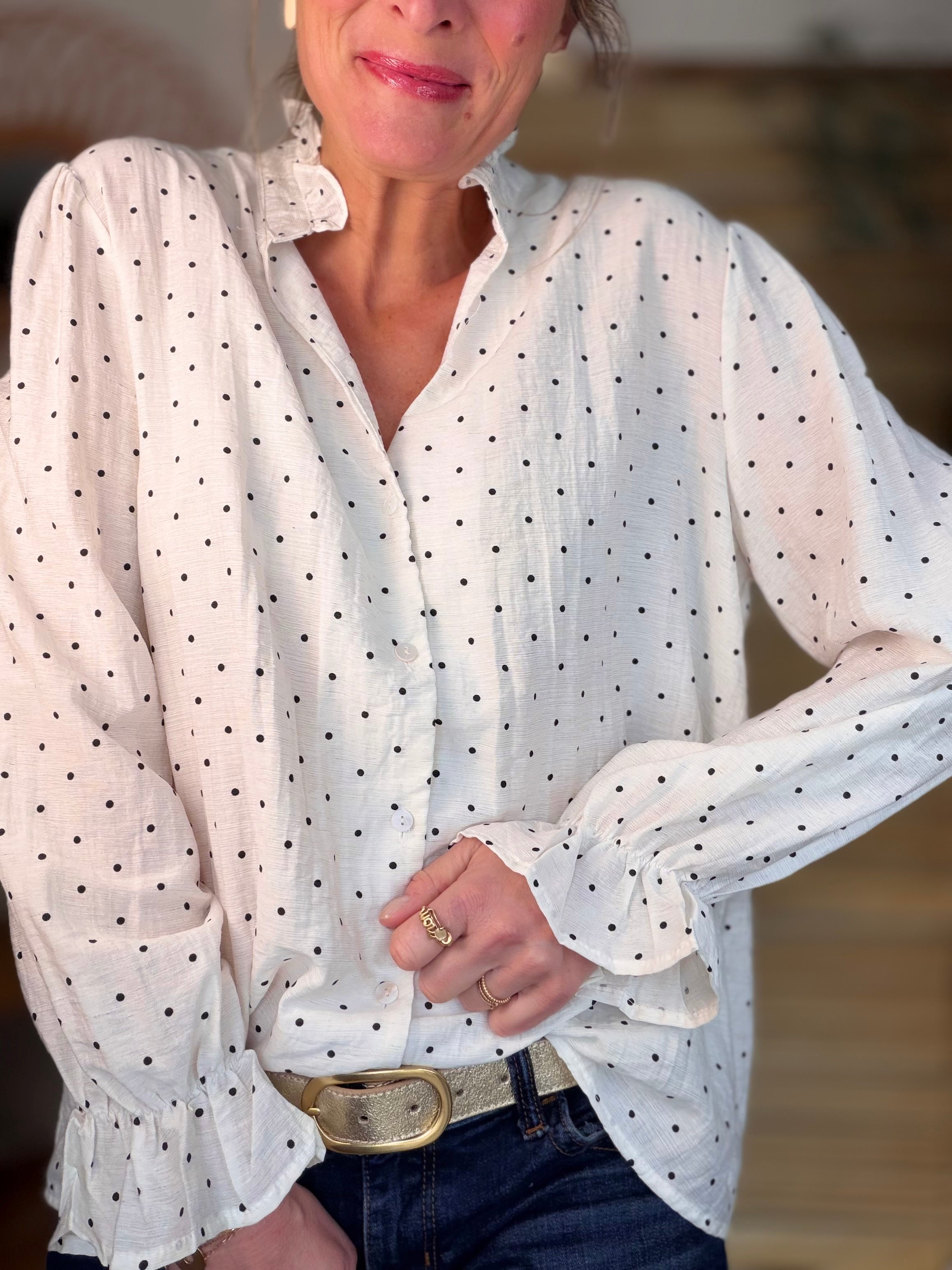 ⚡️ARRIVAGE - Blouse écrue à pois MAËLYS