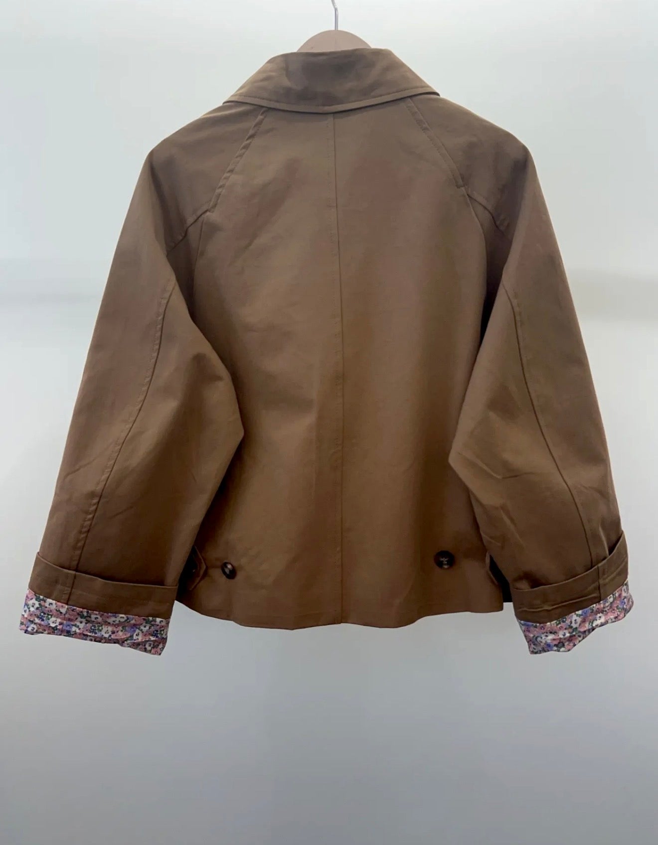 Veste Trench en coton Camel avec Liberty - MAHAUT - LILI et LALA