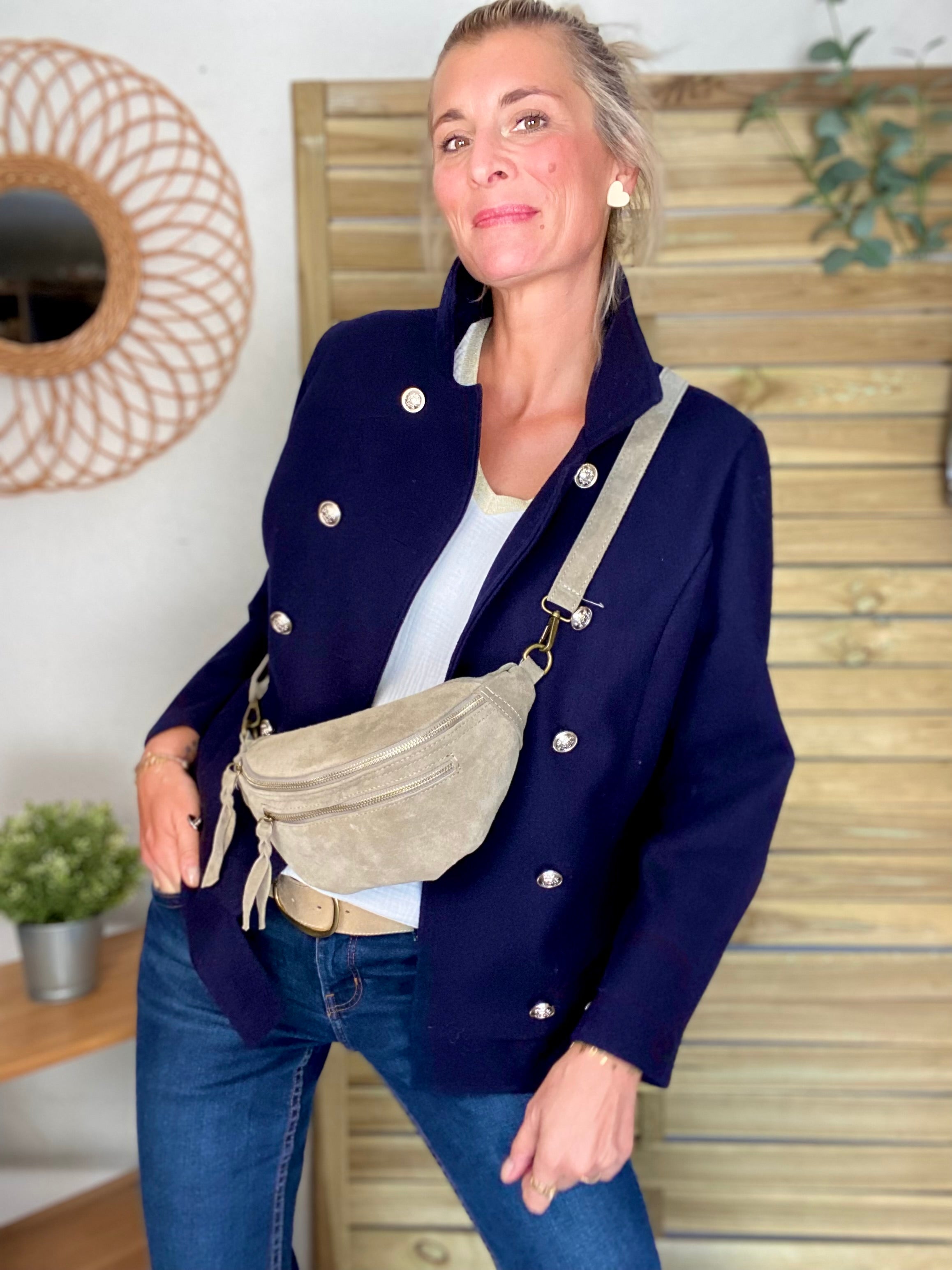 ⚠️ PRÉCOMMANDE (Expédition à partir du 01/10) - Veste caban légère JACK - Bleu marine