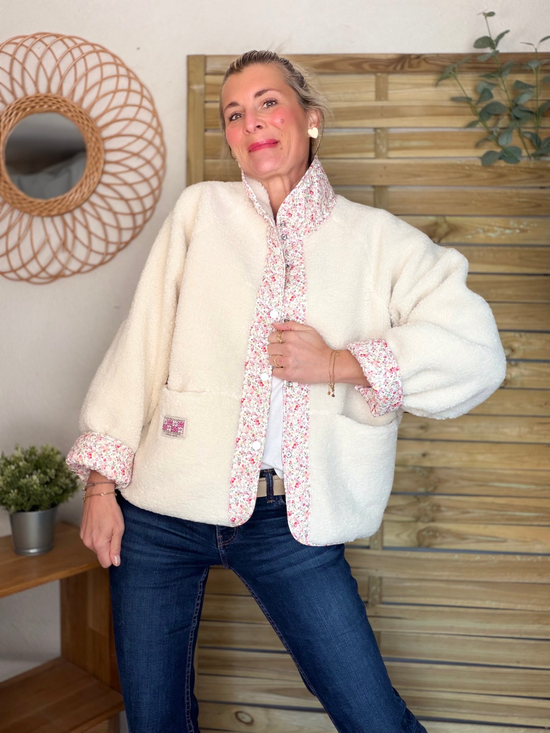 Veste réversible Sherpa ODETTE Liberty / Écru