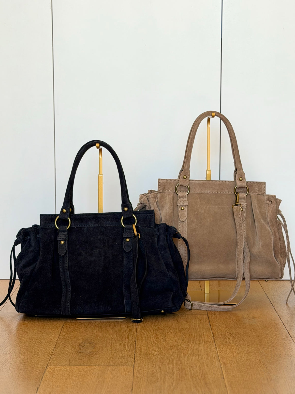 Sac cabas XL en cuir daim • PARKER Noir