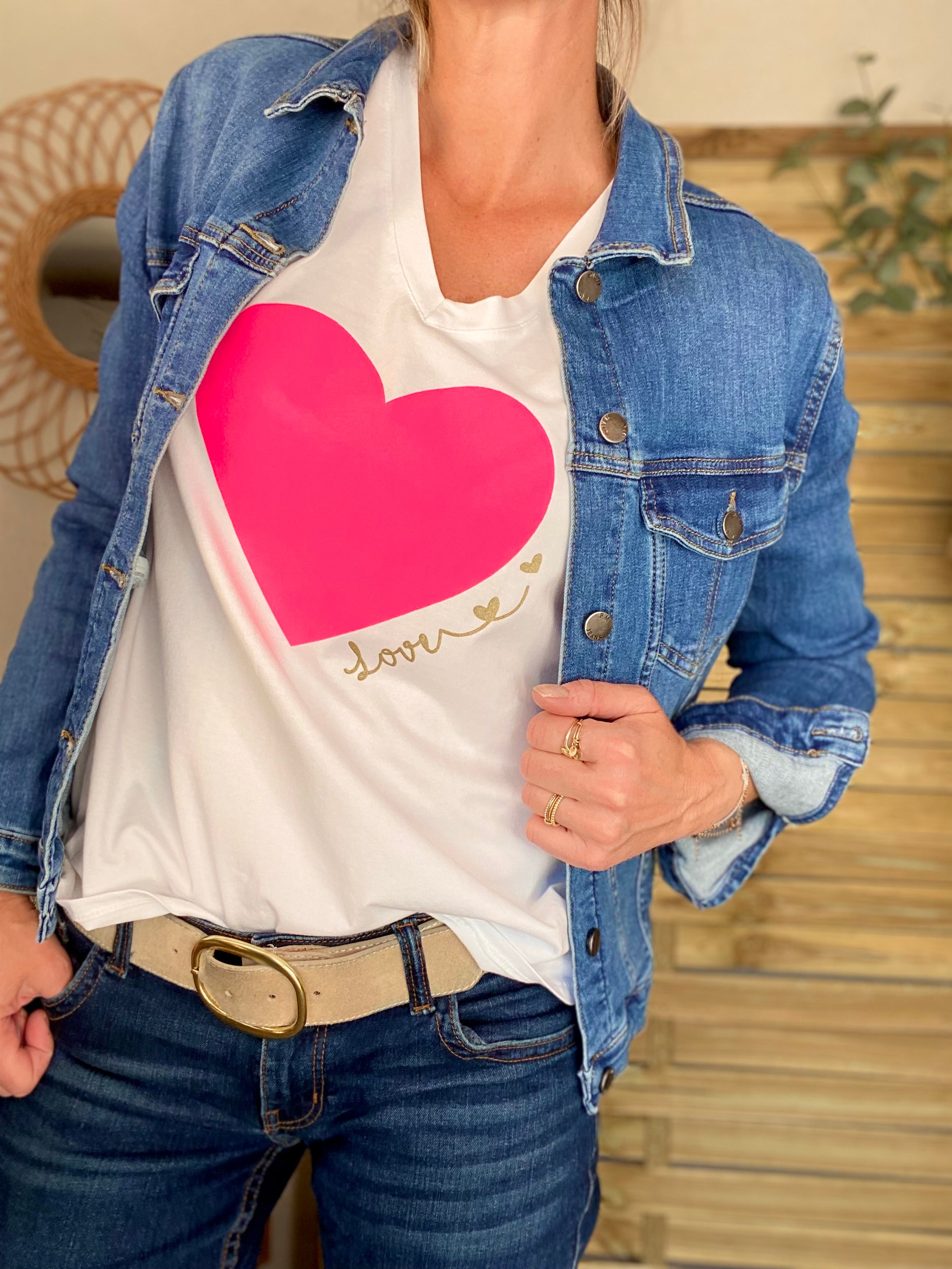 Tee shirt coeur fluo Love 🩷 DAKOTA