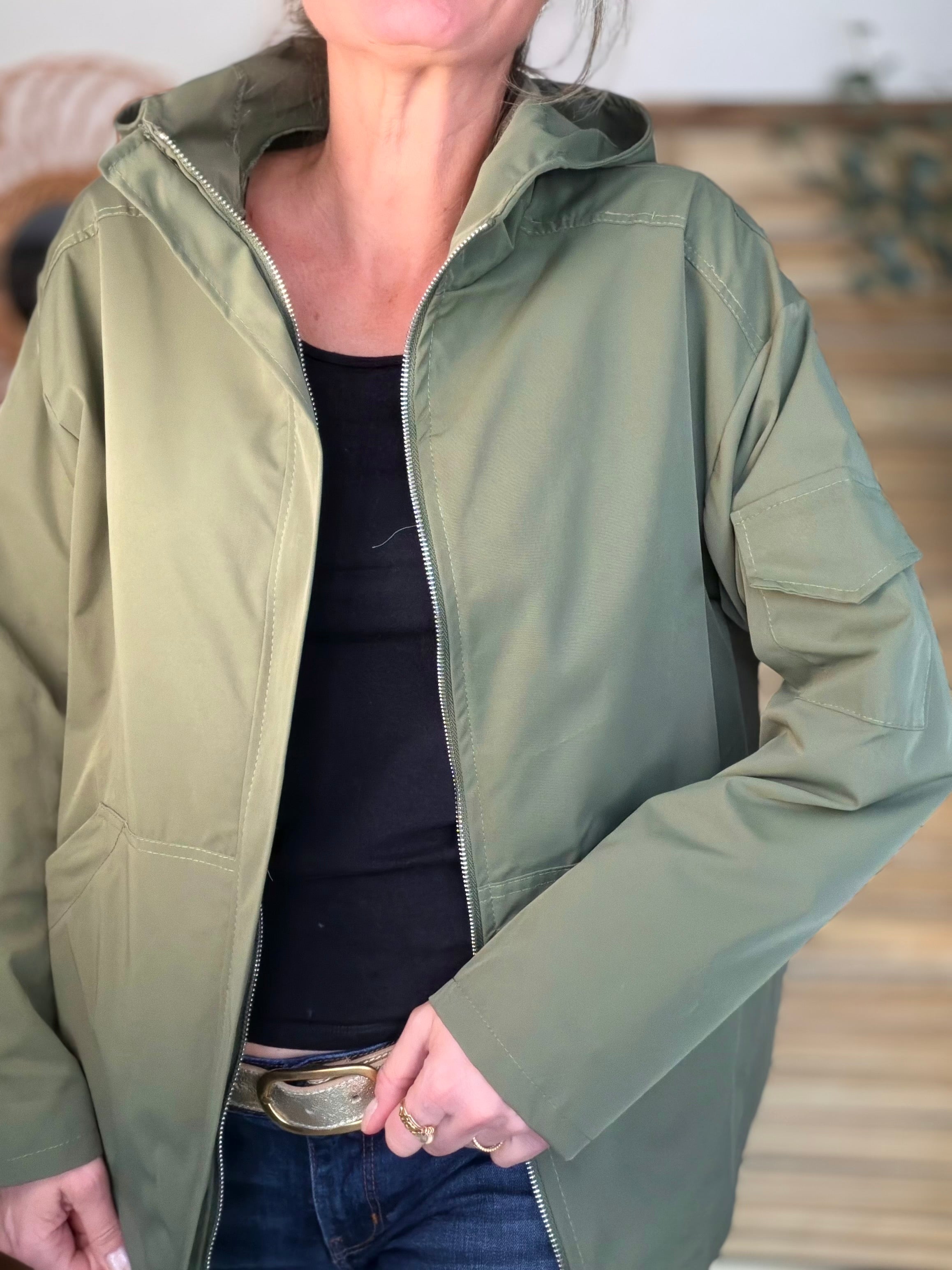 Veste Coupe vent court LIZZIE - Kaki
