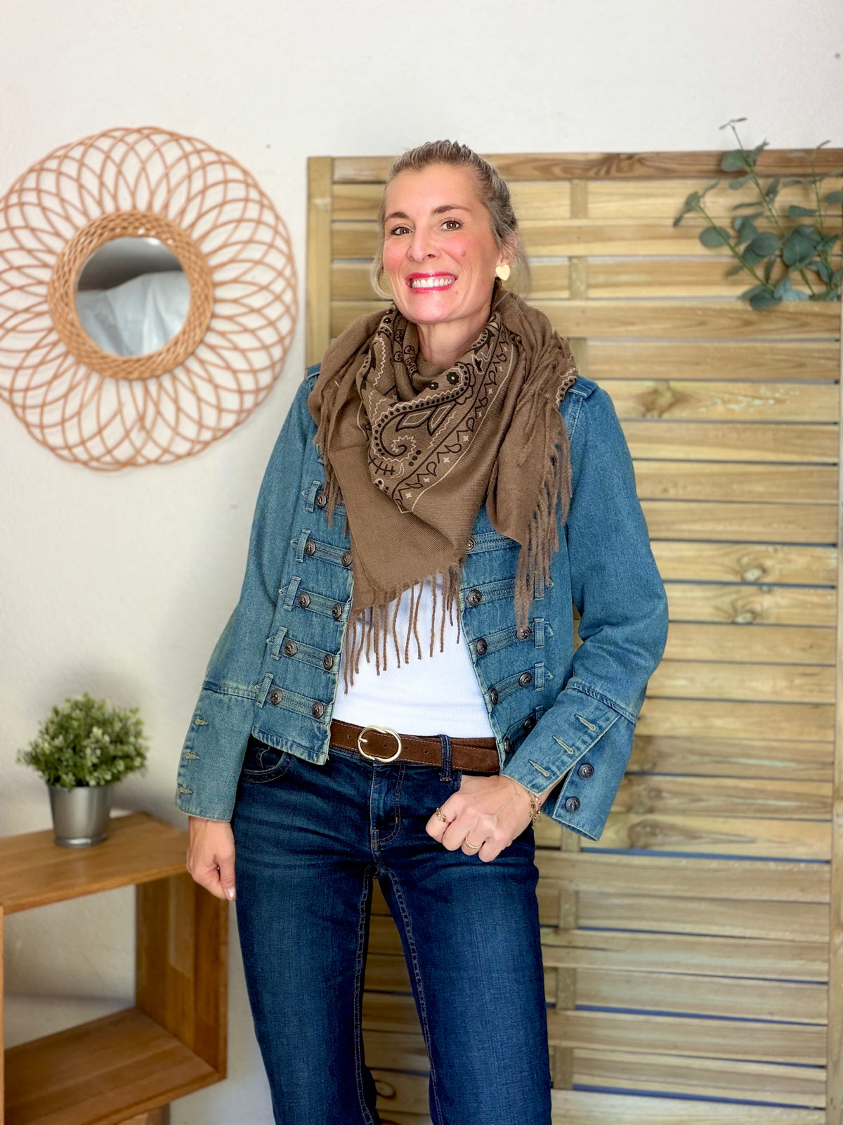 Écharpe Bandana Taupe